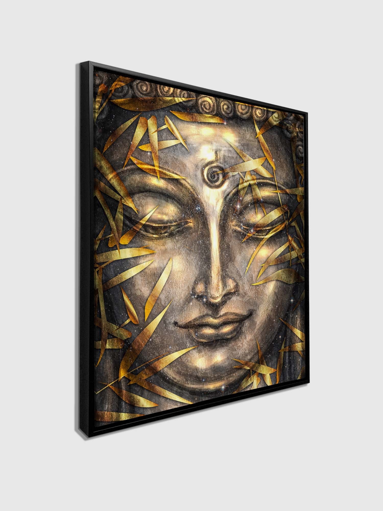 Canvas Pint Gold Buddha- Artwork-Gold varnish-Wall Art-DECOROLALA