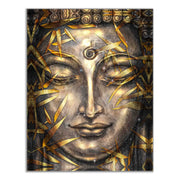 Canvas Pint Gold Buddha- Artwork-Gold varnish-Wall Art-DECOROLALA