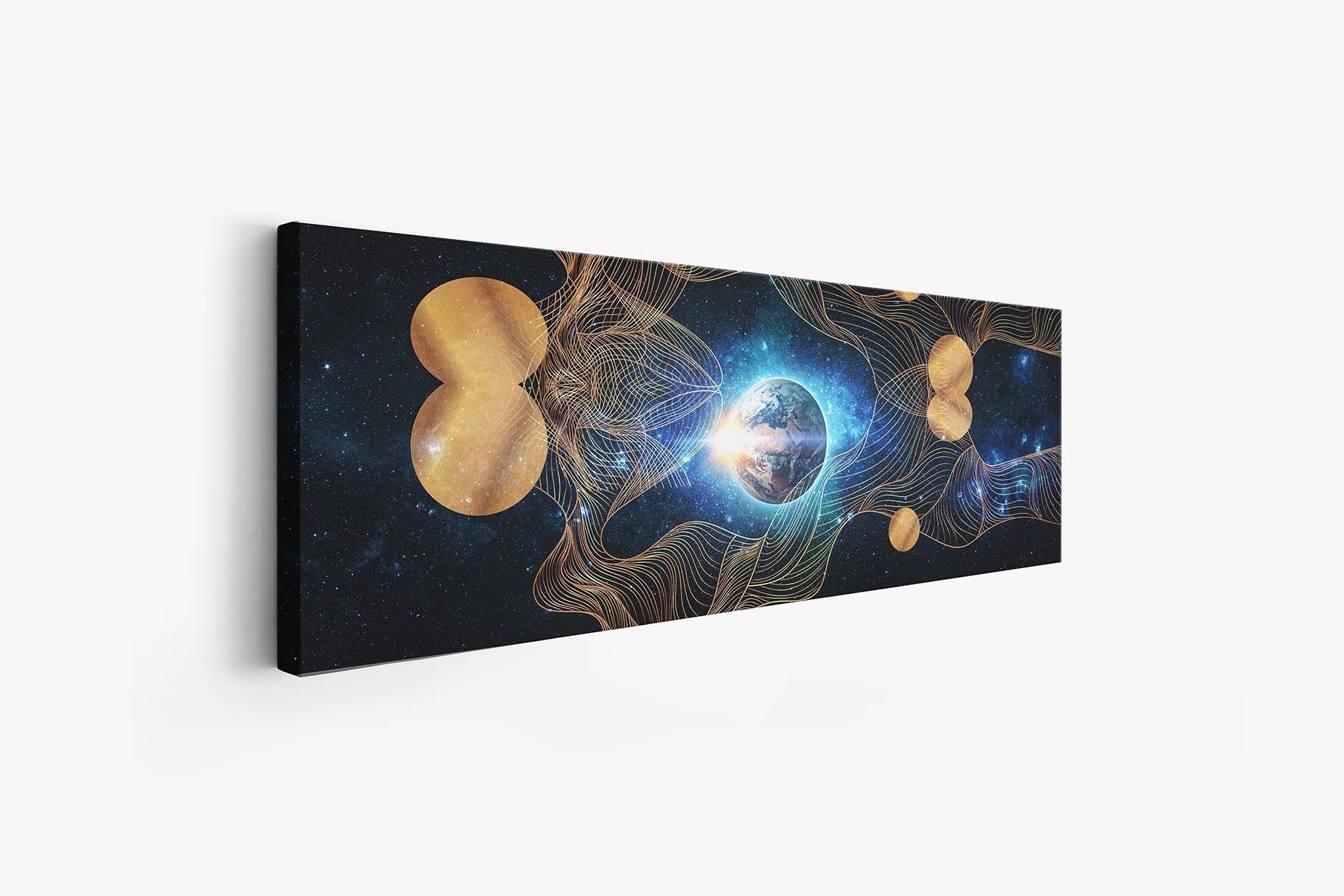 Canvas Print Abstract Earth Composition Gold Varnish-Wall Art-DECOROLALA
