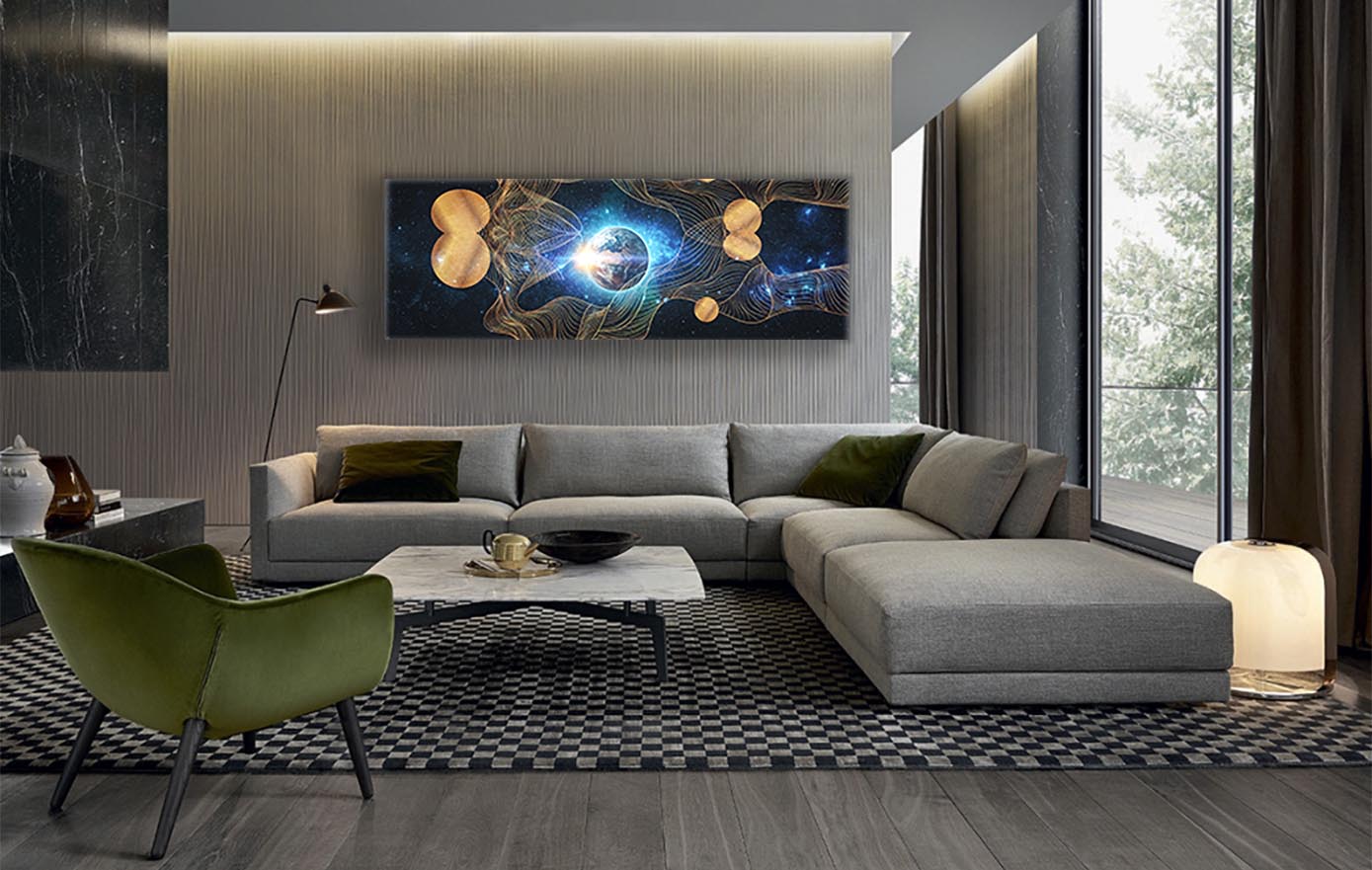 Canvas Print Abstract Earth Composition Gold Varnish-Wall Art-DECOROLALA