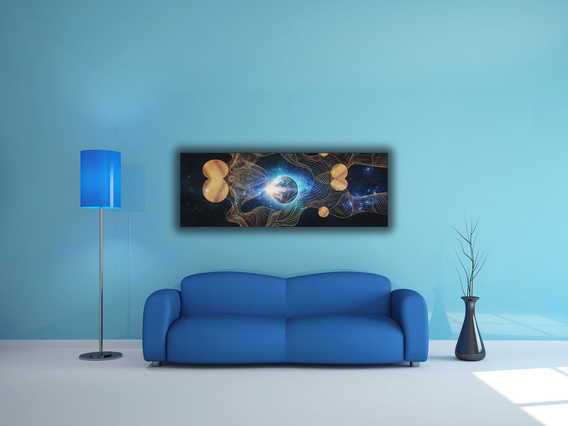 Canvas Print Abstract Earth Composition Gold Varnish-Wall Art-DECOROLALA