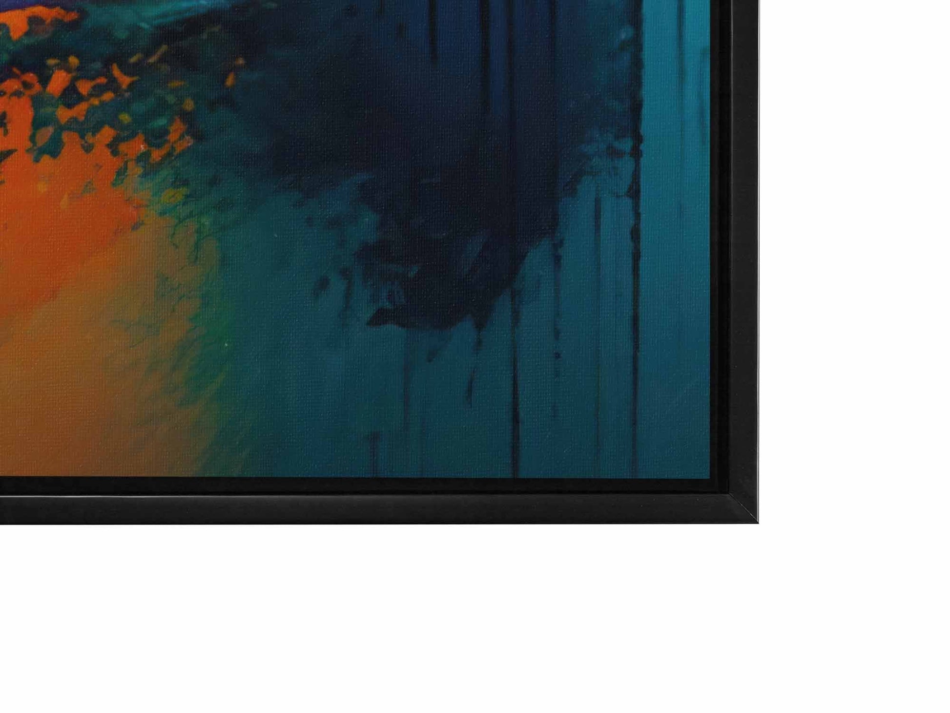 Canvas Print Abstract Golden Blues 48x36-Wall Art-DECOROLALA