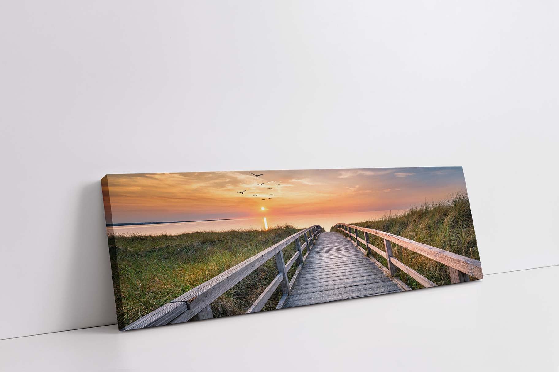 Canvas Print Beach Walk Sunset 72x24 Wall Art-Wall Art-DECOROLALA