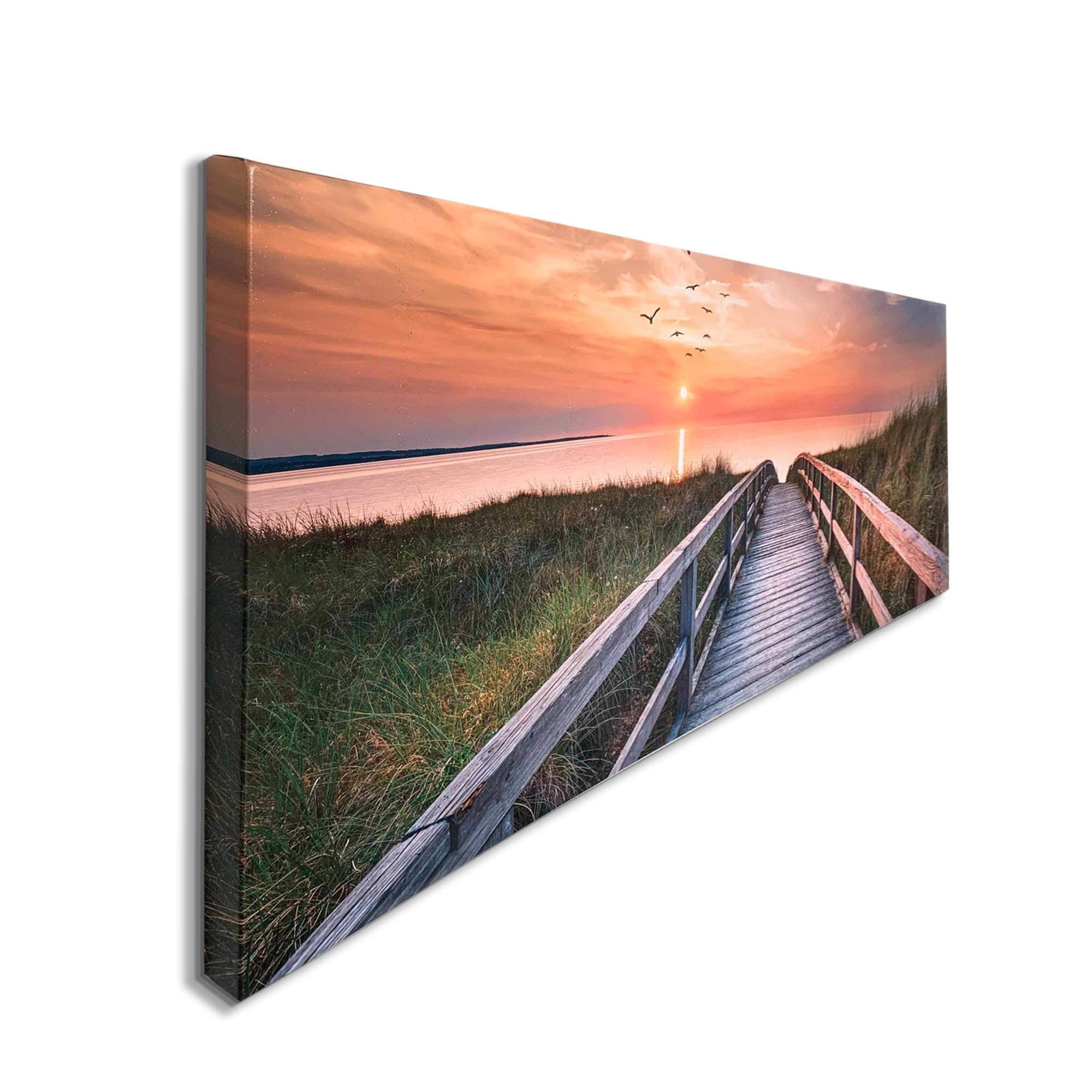 Canvas Print Beach Walk Sunset 72x24 Wall Art-Wall Art-DECOROLALA