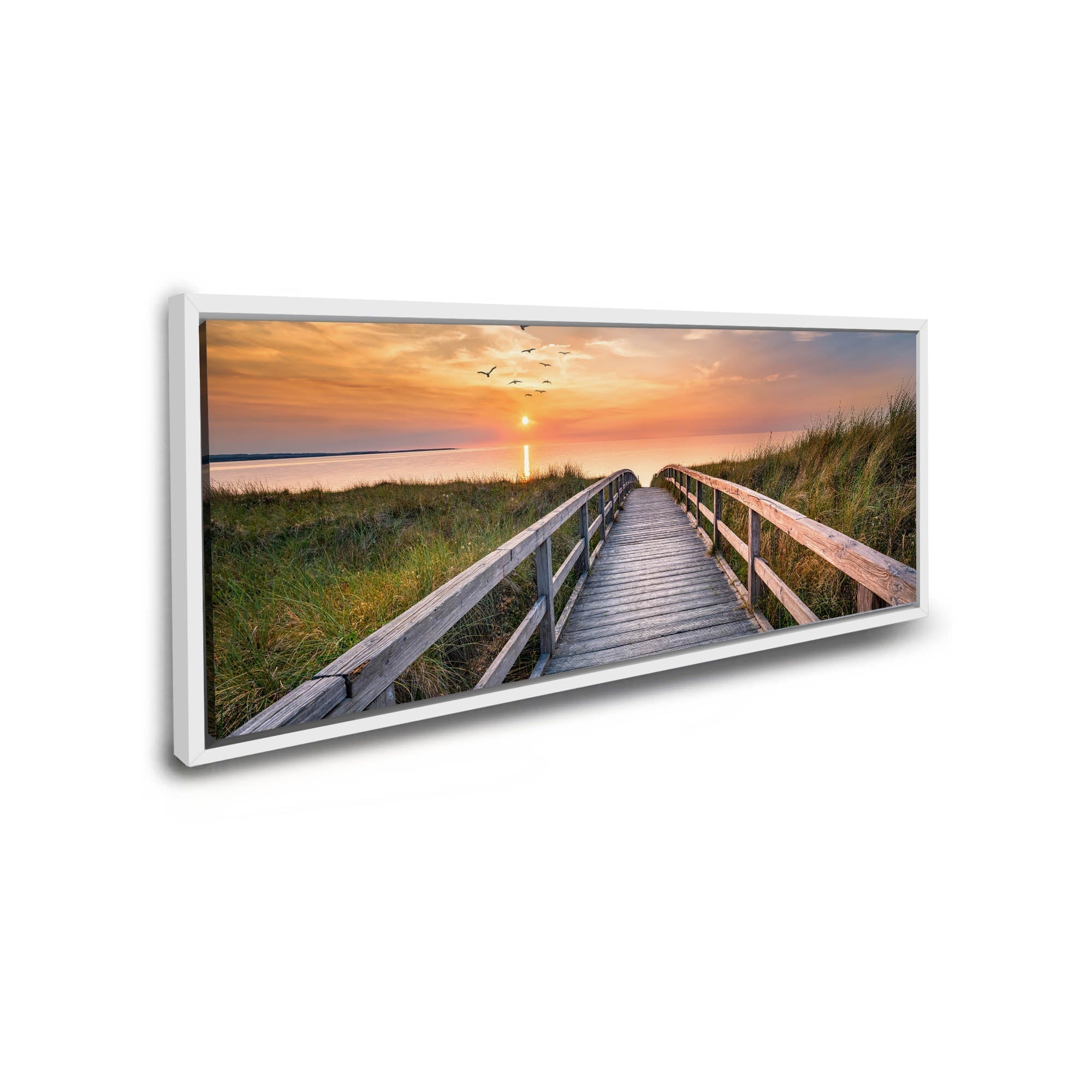 Canvas Print Beach Walk Sunset 72x24 Wall Art-Wall Art-DECOROLALA