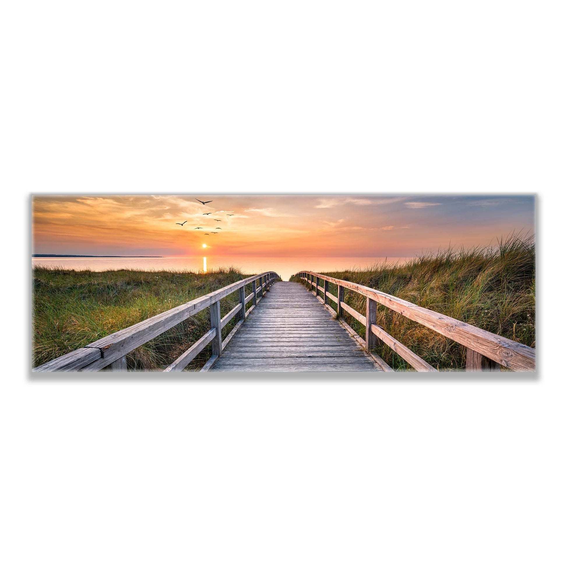 Canvas Print Beach Walk Sunset 72x24 Wall Art-Wall Art-DECOROLALA