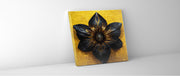 Canvas Print Black Flower Wall Art 36x36 Gold Coat-Wall Art-DECOROLALA