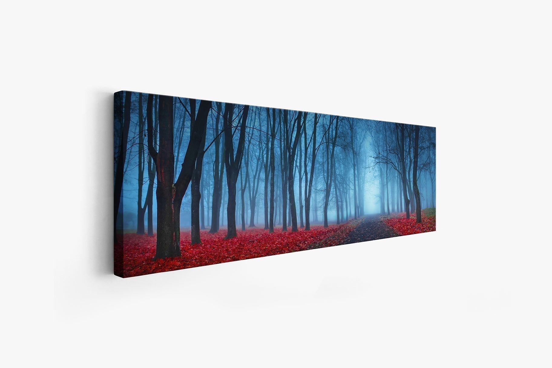 Canvas Print Blue Mist Trees 72x24 Wall Art-Wall Art-DECOROLALA