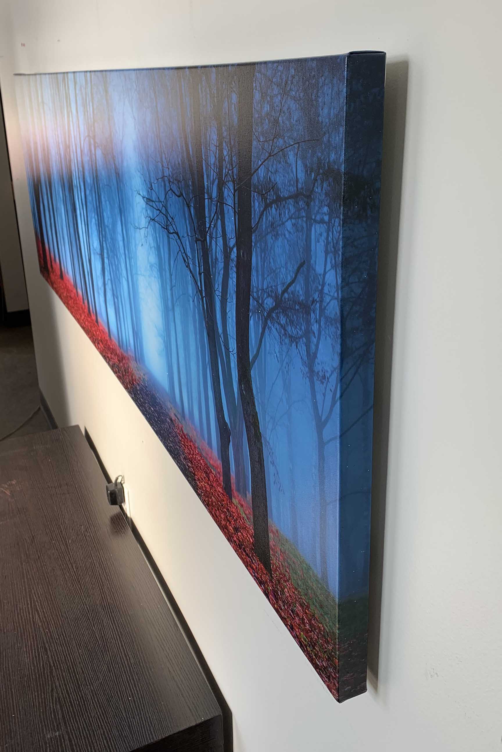 Canvas Print Blue Mist Trees 72x24 Wall Art-Wall Art-DECOROLALA