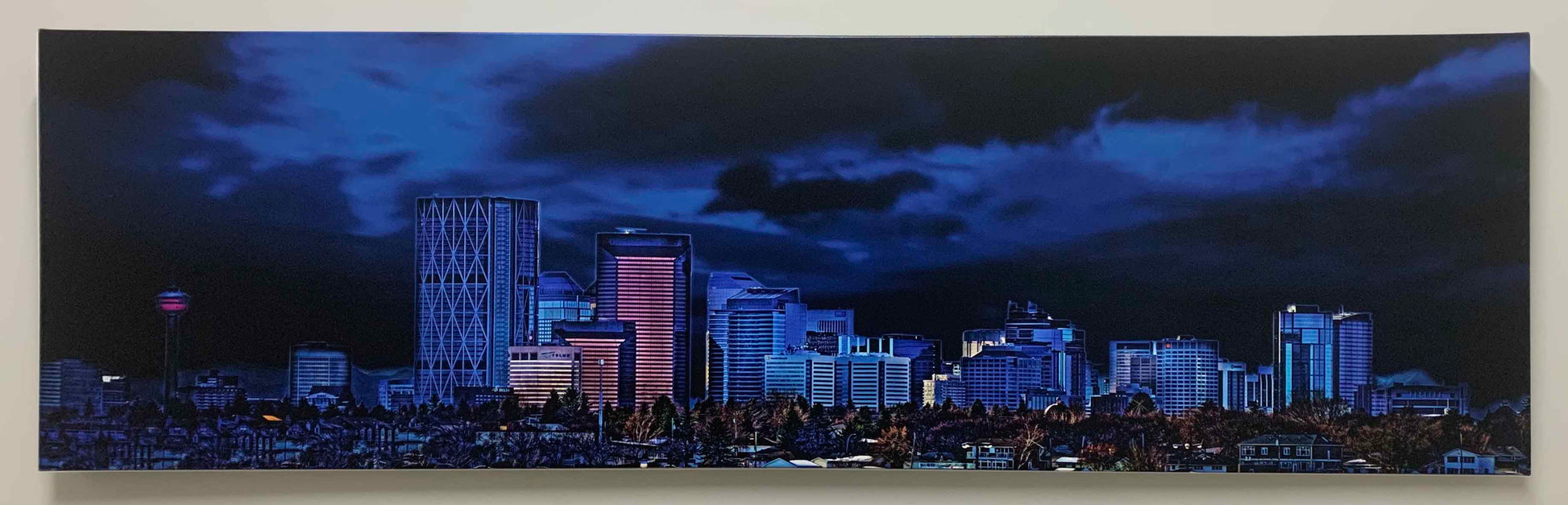 Canvas Print Calgary in Blue 72x24-Wall Art-DECOROLALA