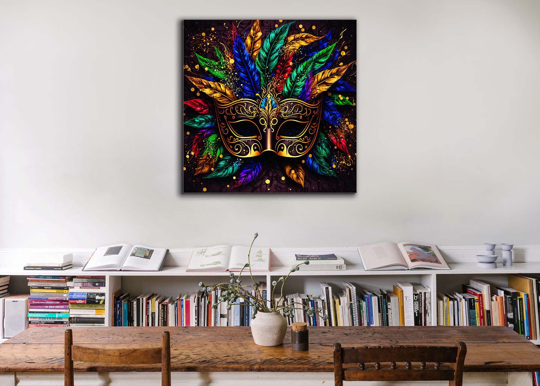 Canvas Print Colorful Mask Wall Art 36x36-Wall Art-DECOROLALA