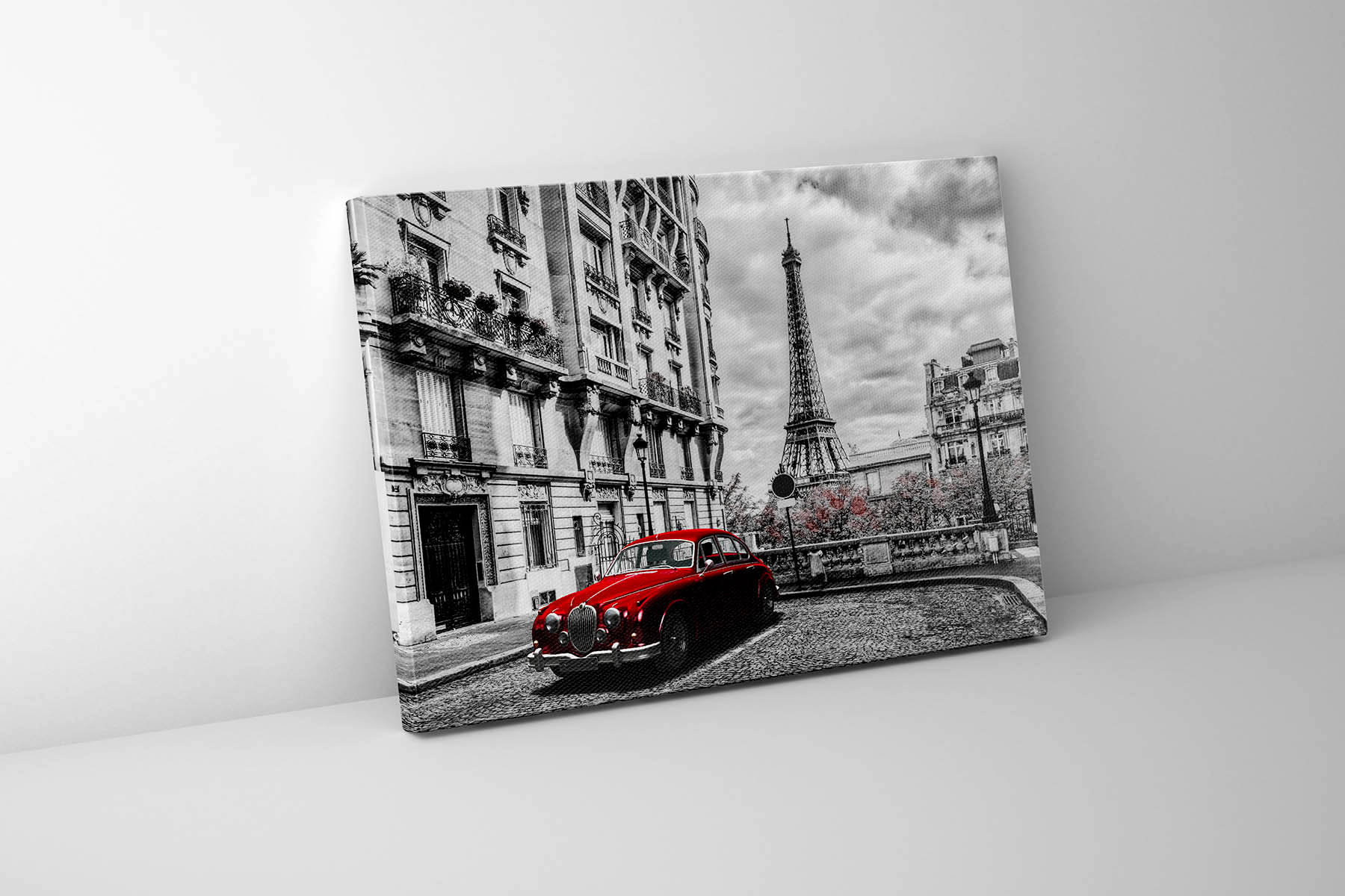 Canvas Print Eiffel Tower Black White Red-Wall Art-DECOROLALA