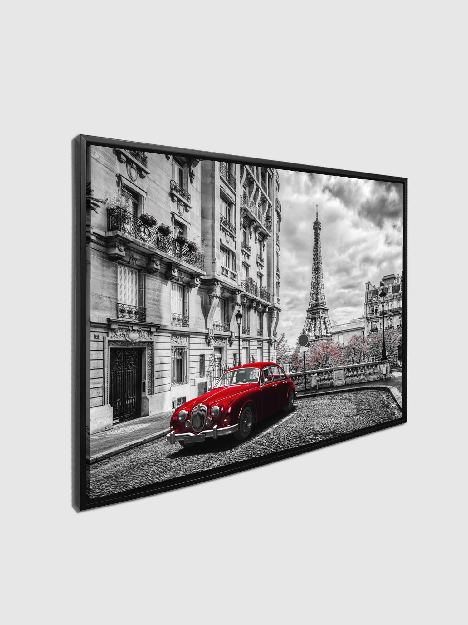 Canvas Print Eiffel Tower Black White Red-Wall Art-DECOROLALA