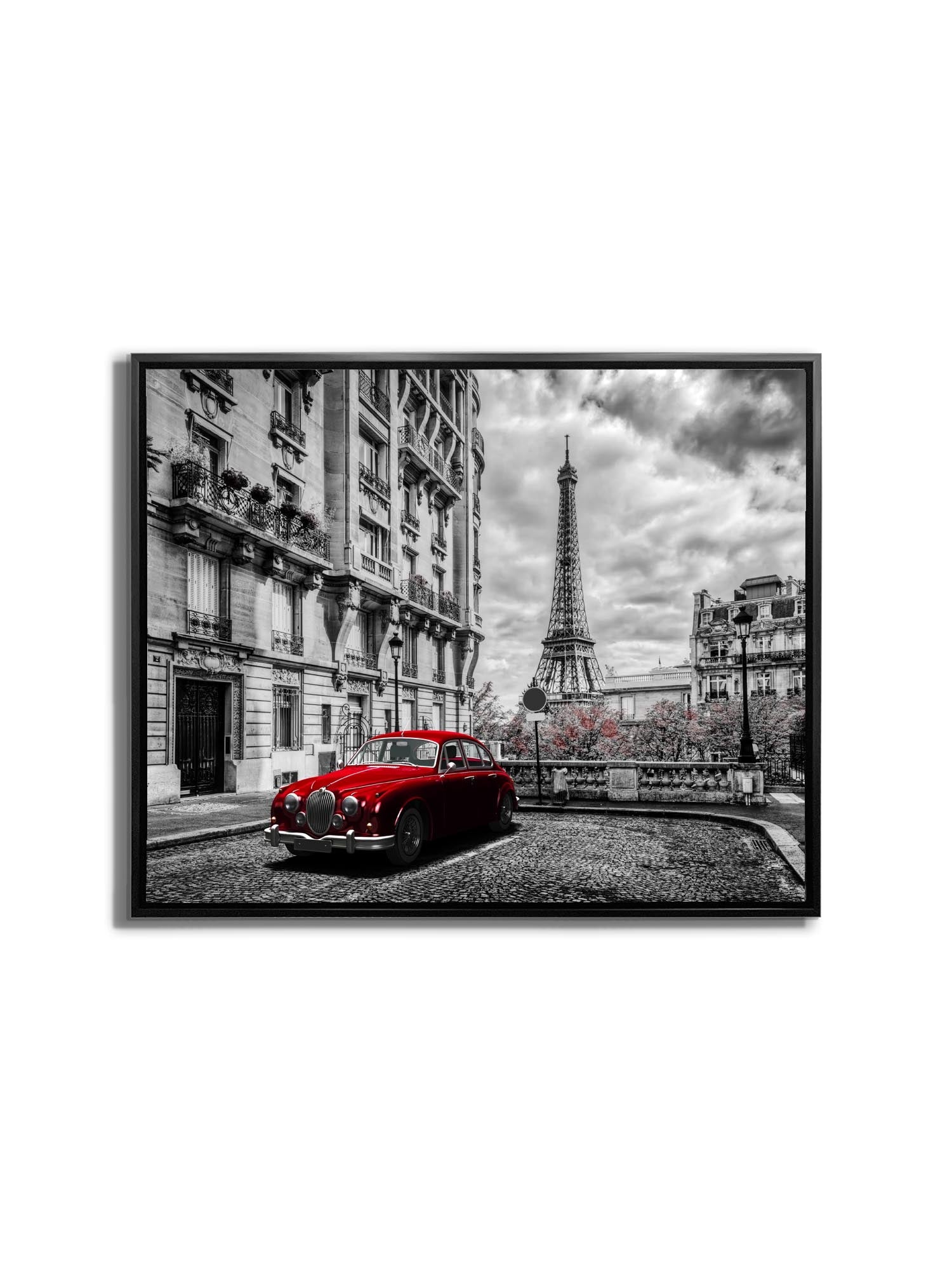 Canvas Print Eiffel Tower Black White Red-Wall Art-DECOROLALA