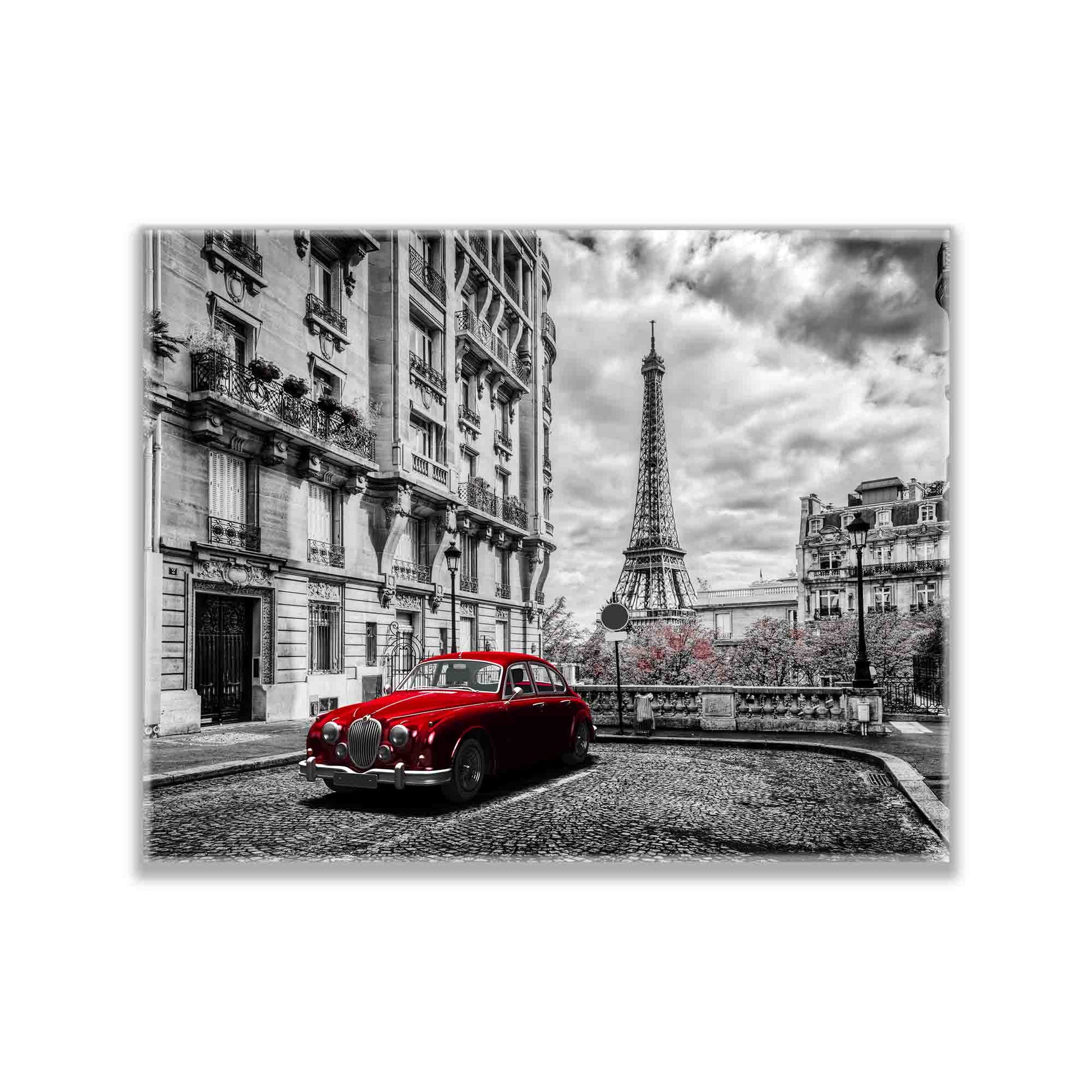 Canvas Print Eiffel Tower Black White Red-Wall Art-DECOROLALA