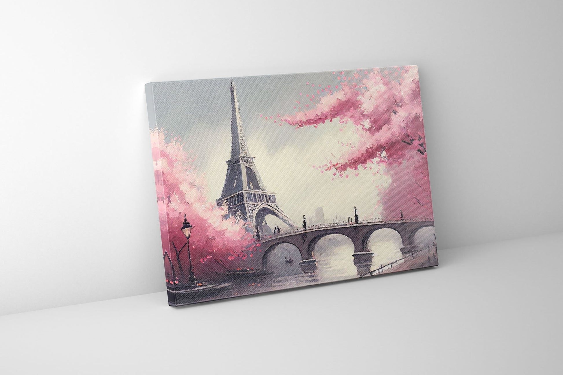 Canvas Print Eiffel Tower Pink 48x36 Wall Art-Wall Art-DECOROLALA