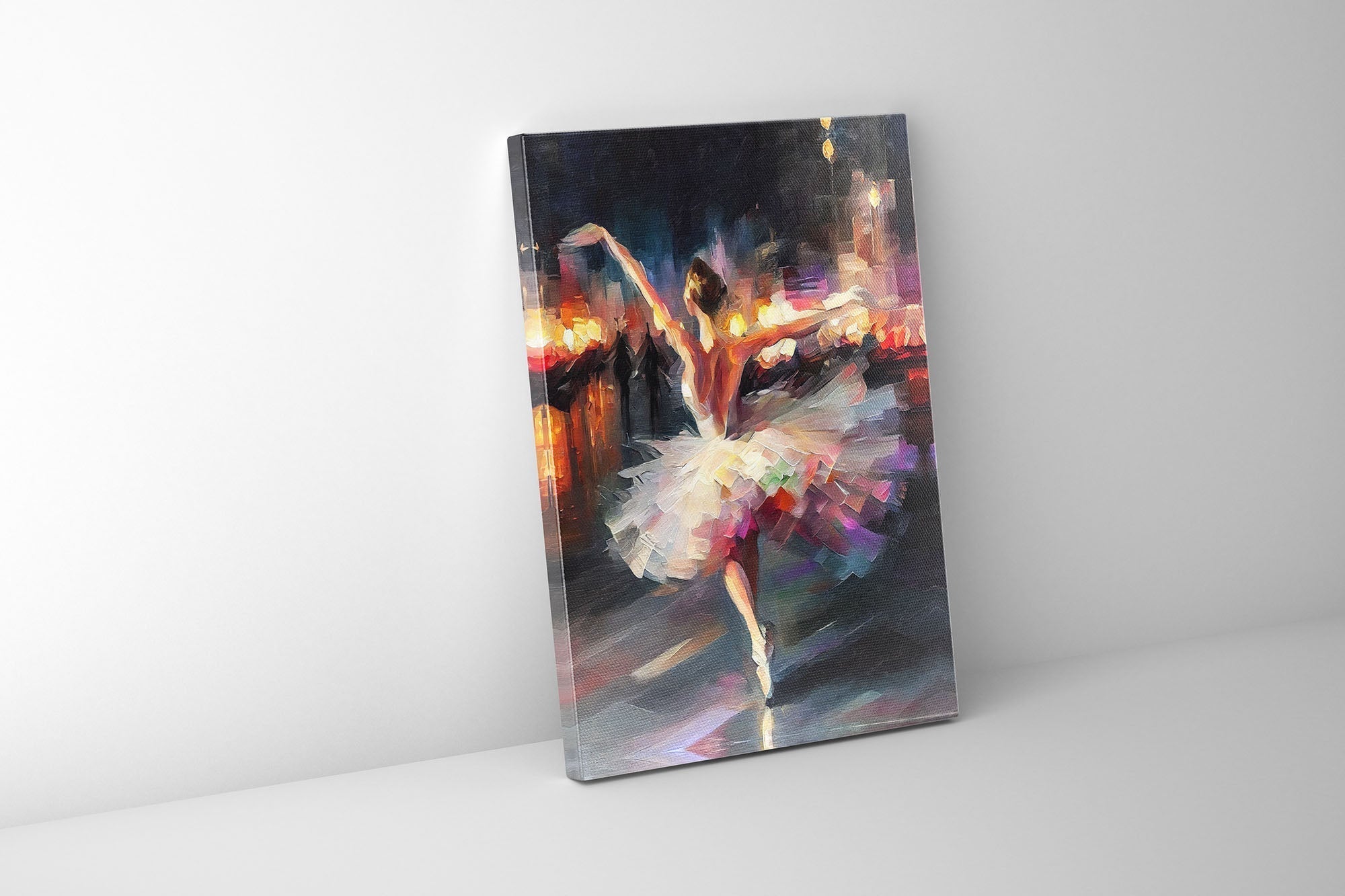 Canvas Print Elegant Dancer Impasto Fine Art-Wall Art-DECOROLALA