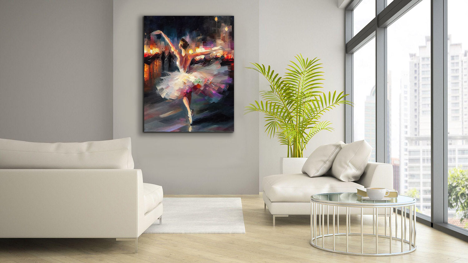 Canvas Print Elegant Dancer Impasto Fine Art-Wall Art-DECOROLALA