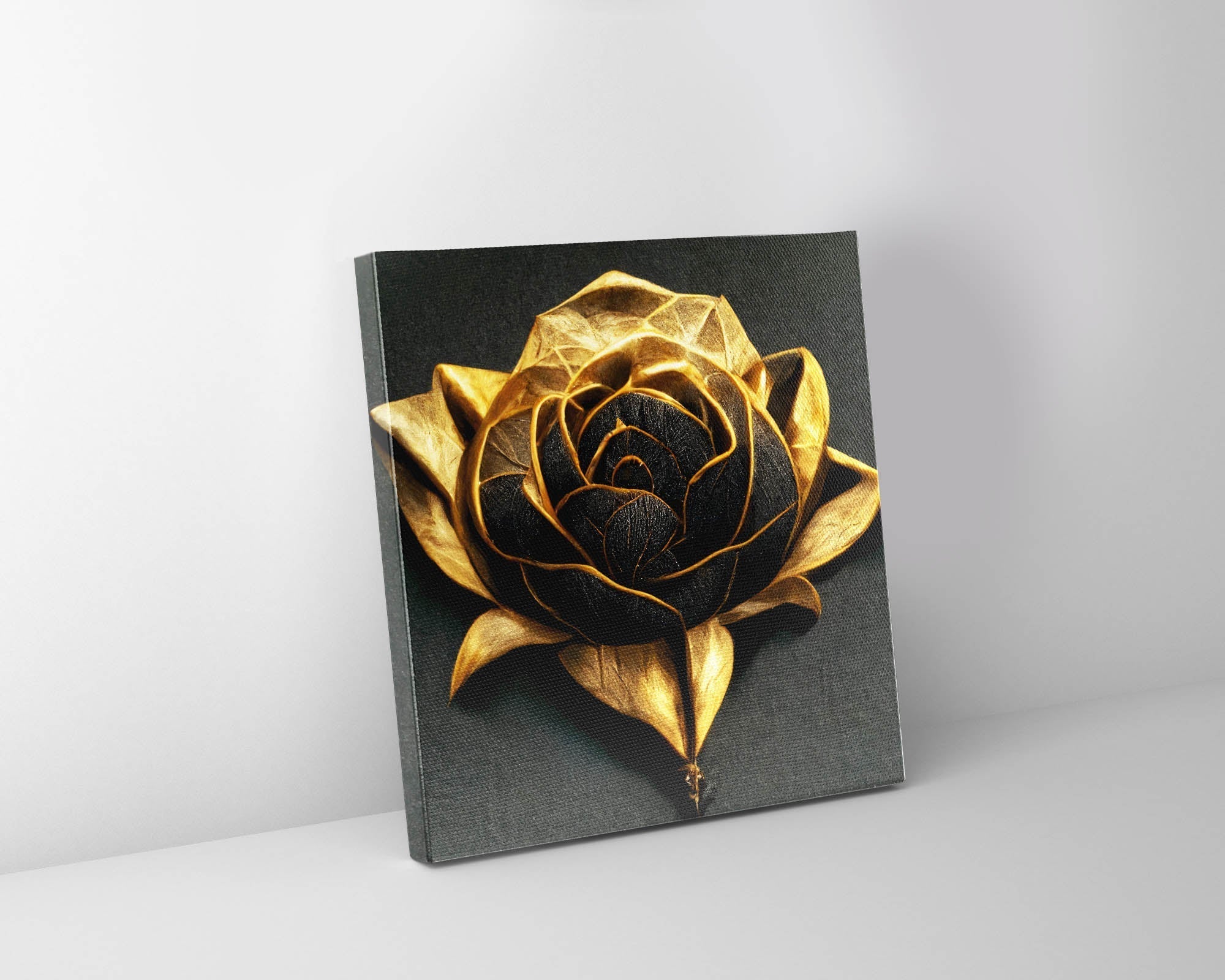 Canvas Print Gold Blossom Wall Art 36x36-Wall Art-DECOROLALA