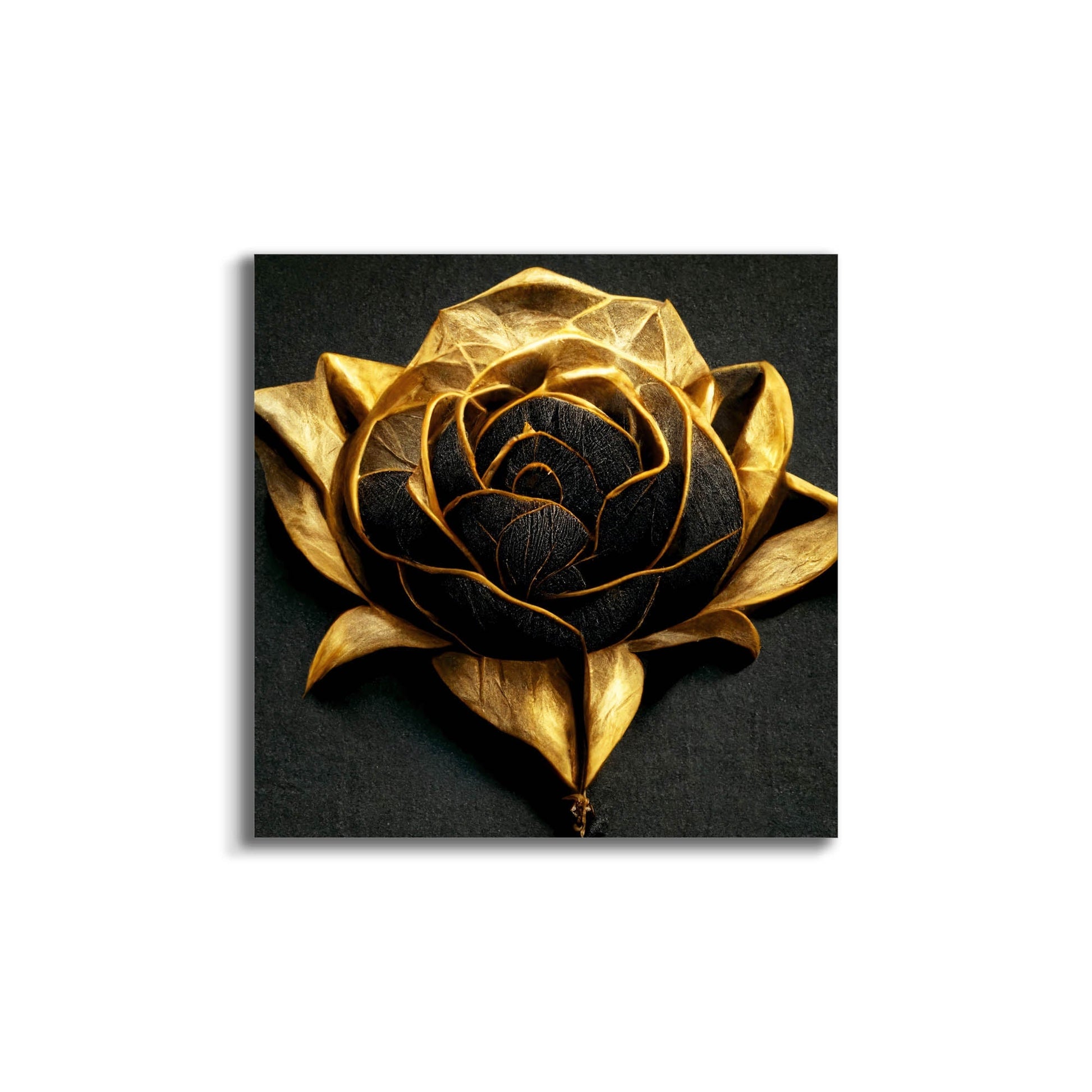 Canvas Print Gold Blossom Wall Art 36x36-Wall Art-DECOROLALA