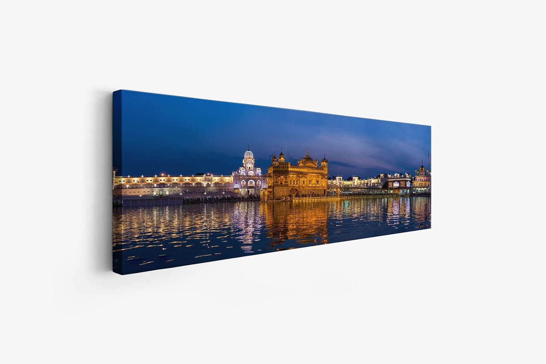 Canvas Print Golden Temple Amritsar 72x24 Gold Frame-Wall Art-DECOROLALA