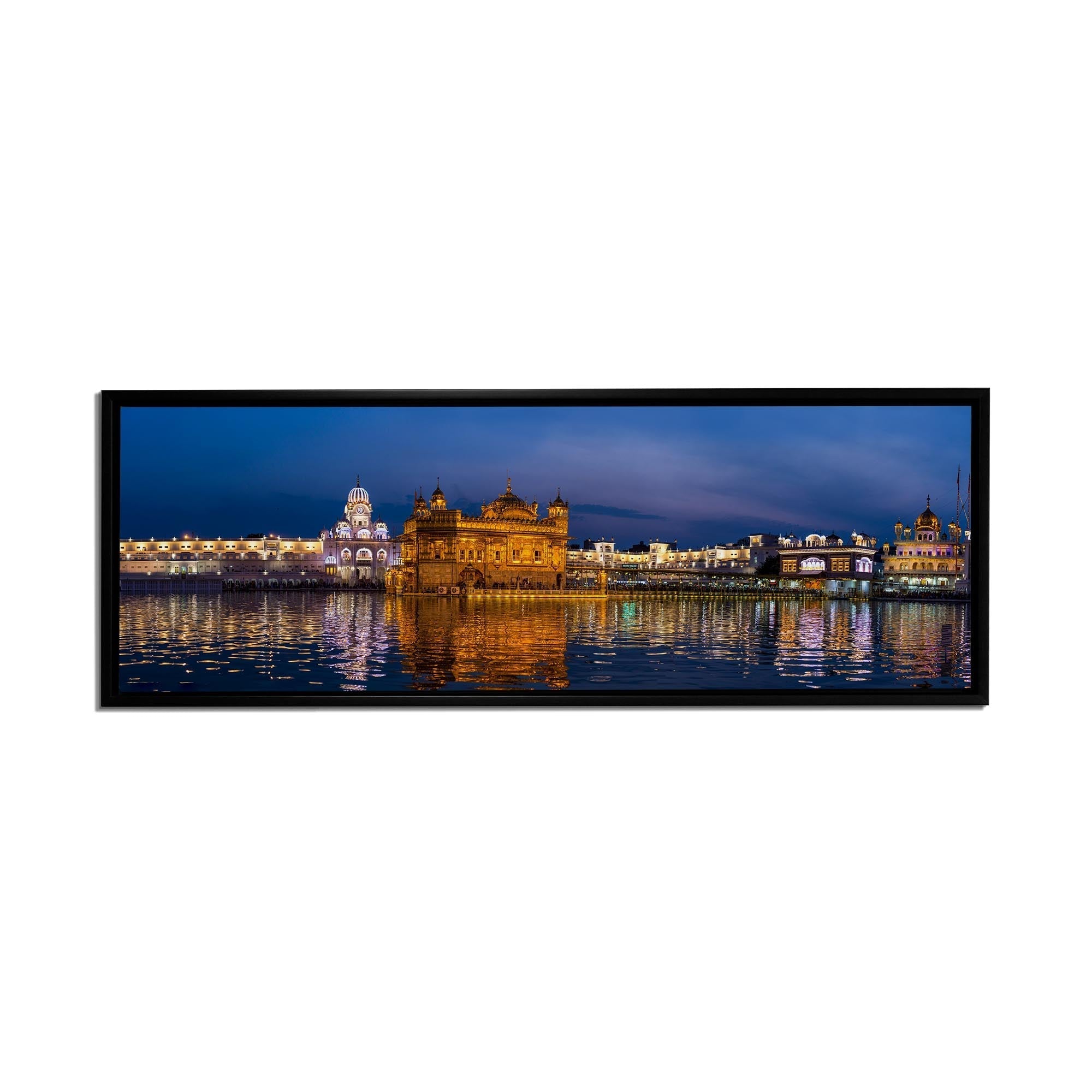 Canvas Print Golden Temple Amritsar 72x24 Gold Frame-Wall Art-DECOROLALA