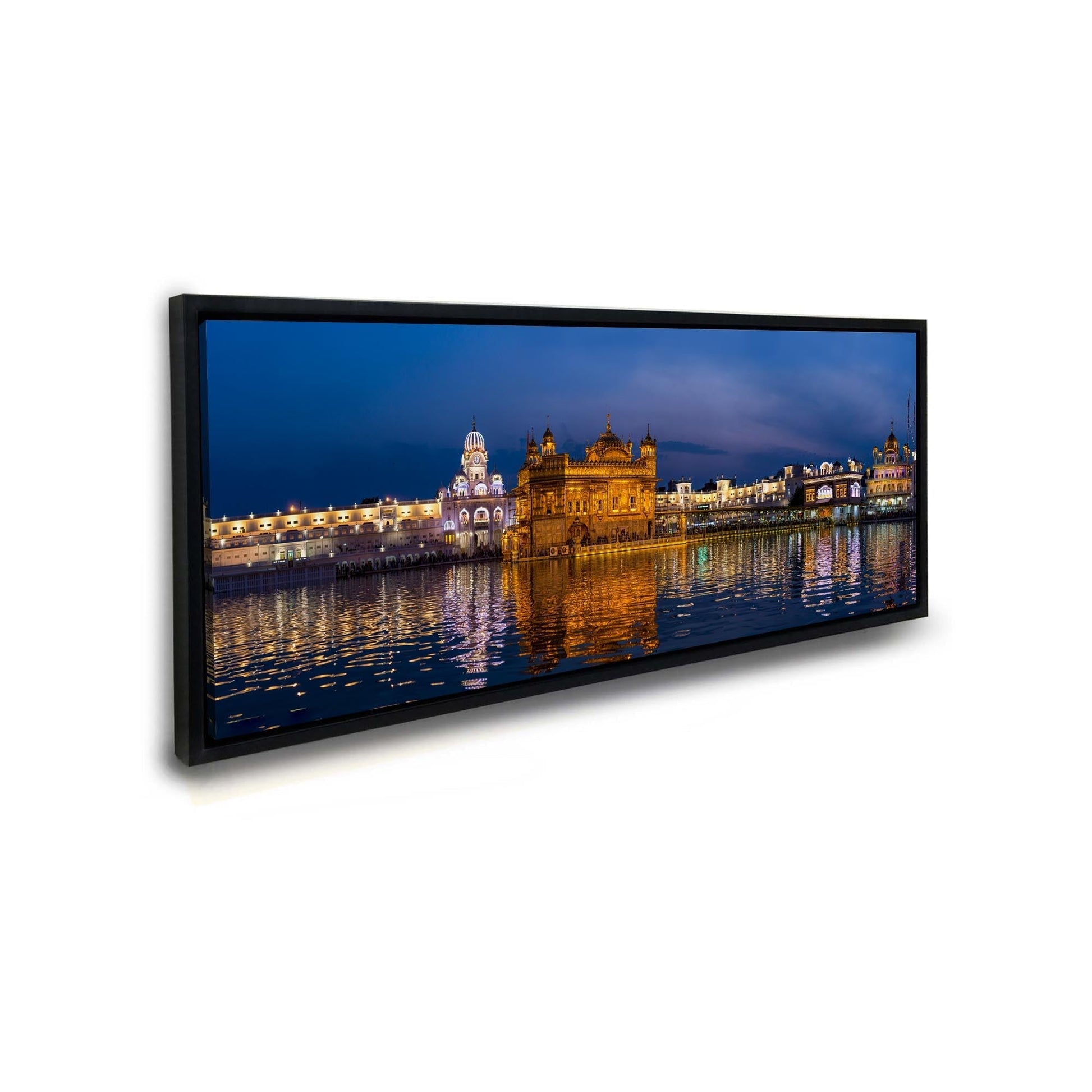 Canvas Print Golden Temple Amritsar 72x24 Gold Frame-Wall Art-DECOROLALA