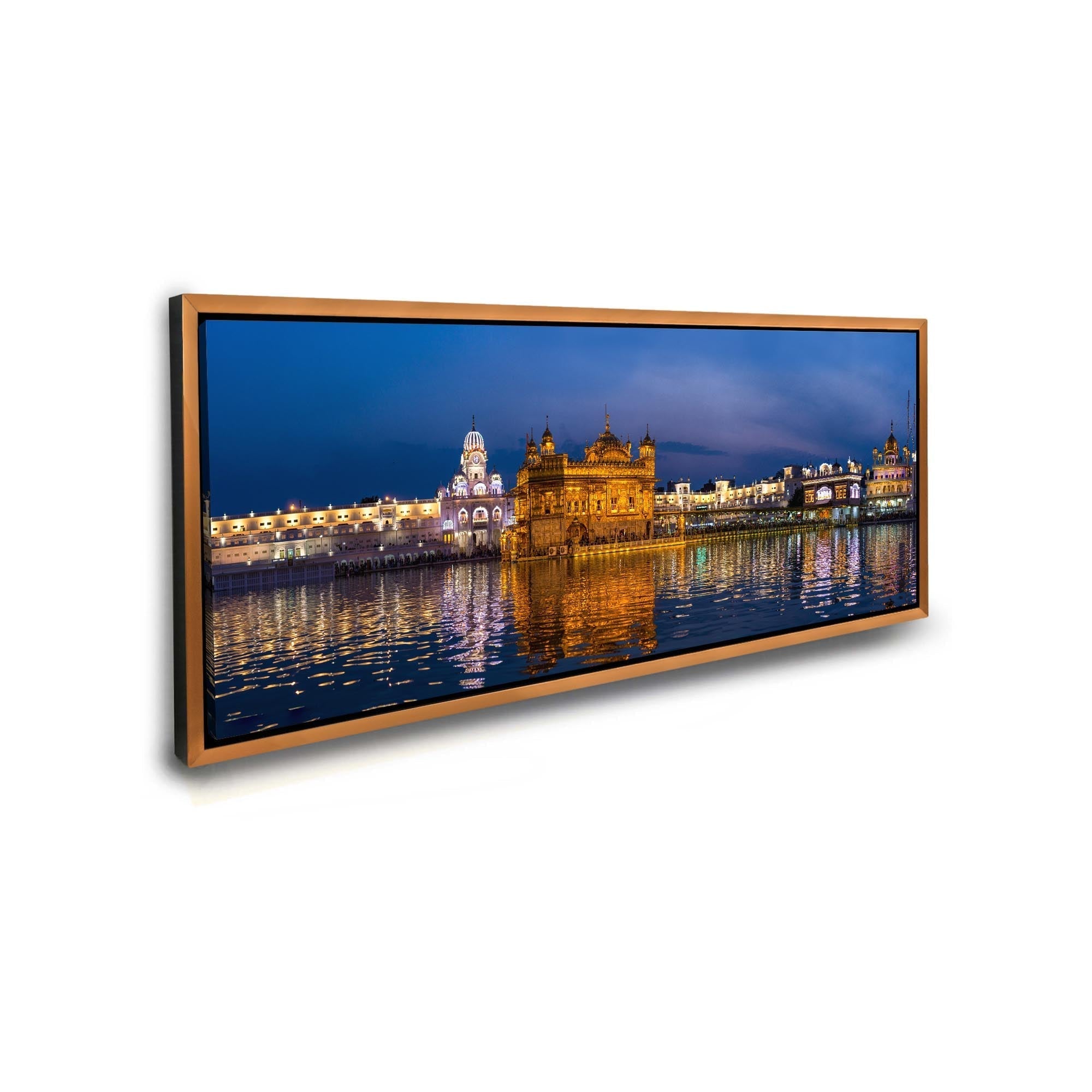 Canvas Print Golden Temple Amritsar 72x24 Gold Frame-Wall Art-DECOROLALA