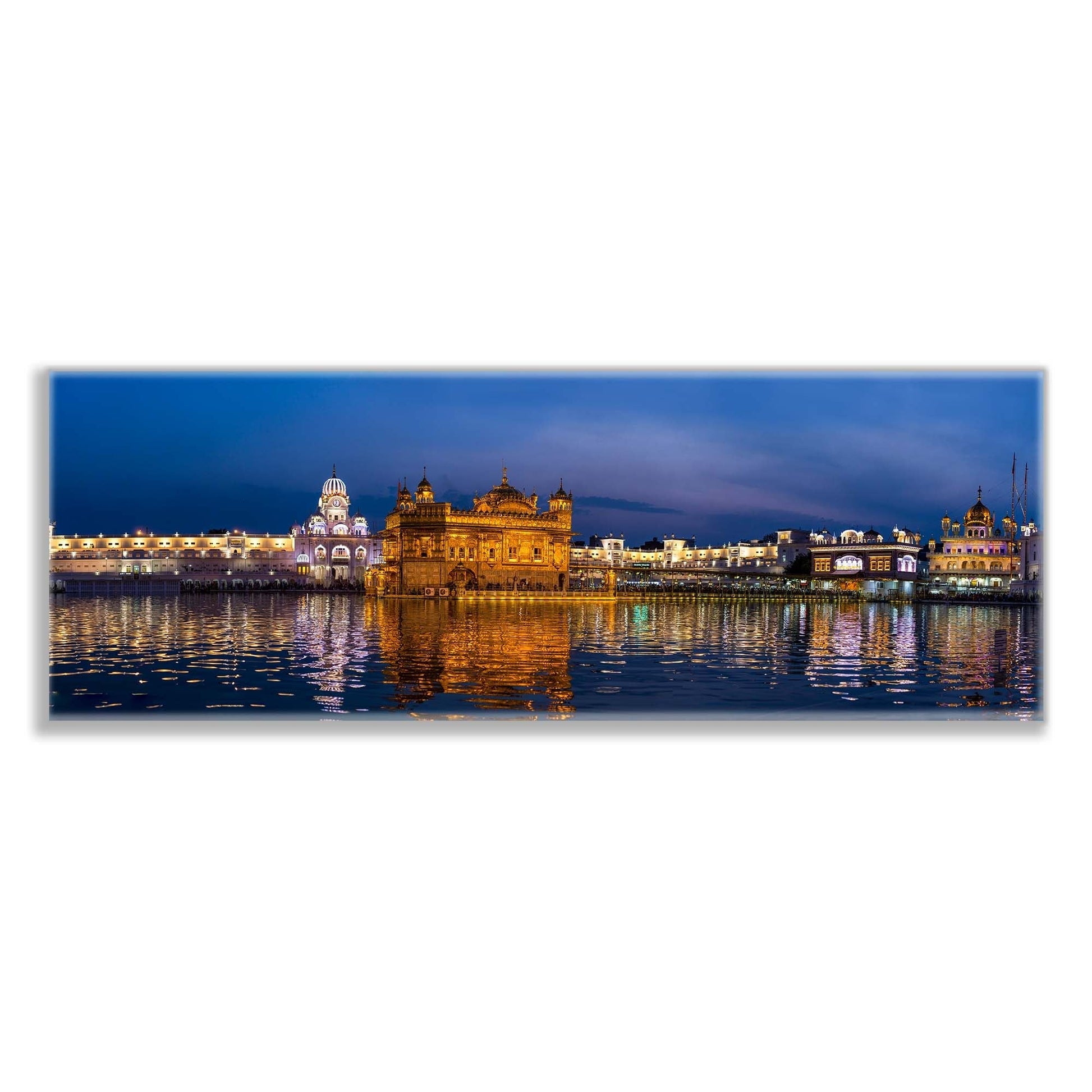 Canvas Print Golden Temple Amritsar 72x24 Gold Frame-Wall Art-DECOROLALA