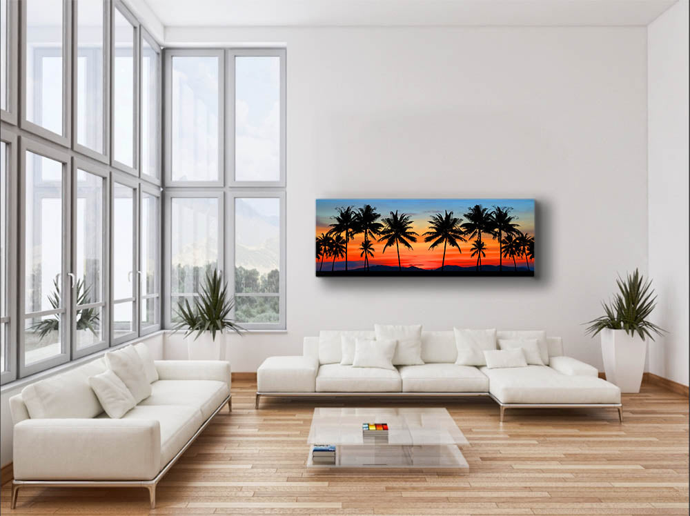 Canvas Print Hawaiian Sunset 72x24-Wall Art-DECOROLALA