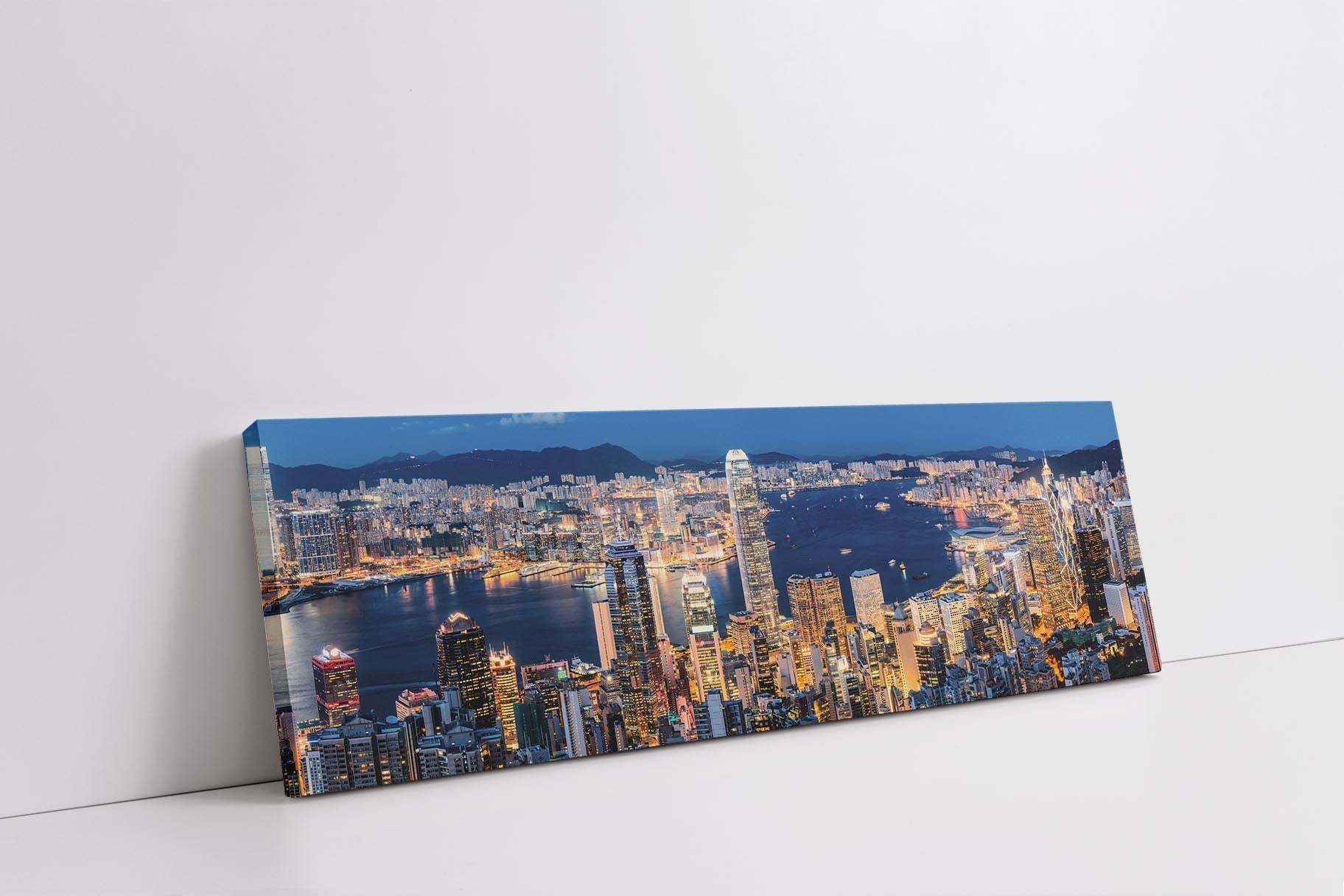 Canvas Print Hong Kong Skyline Wall Art 72x24-Wall Art-DECOROLALA