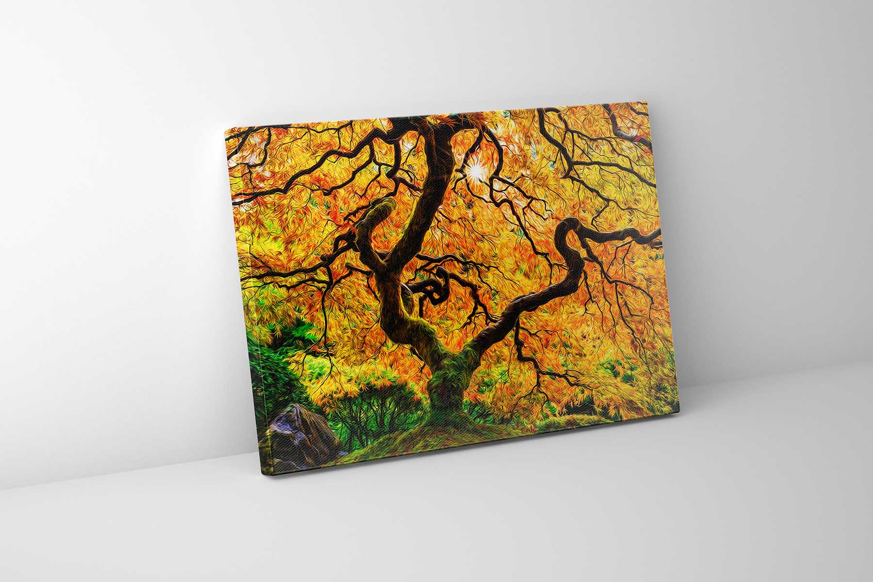 Canvas Print Orange Tree Nature Artwork 48x36-Wall Art-DECOROLALA