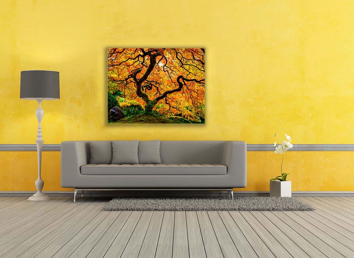 Canvas Print Orange Tree Nature Artwork 48x36-Wall Art-DECOROLALA