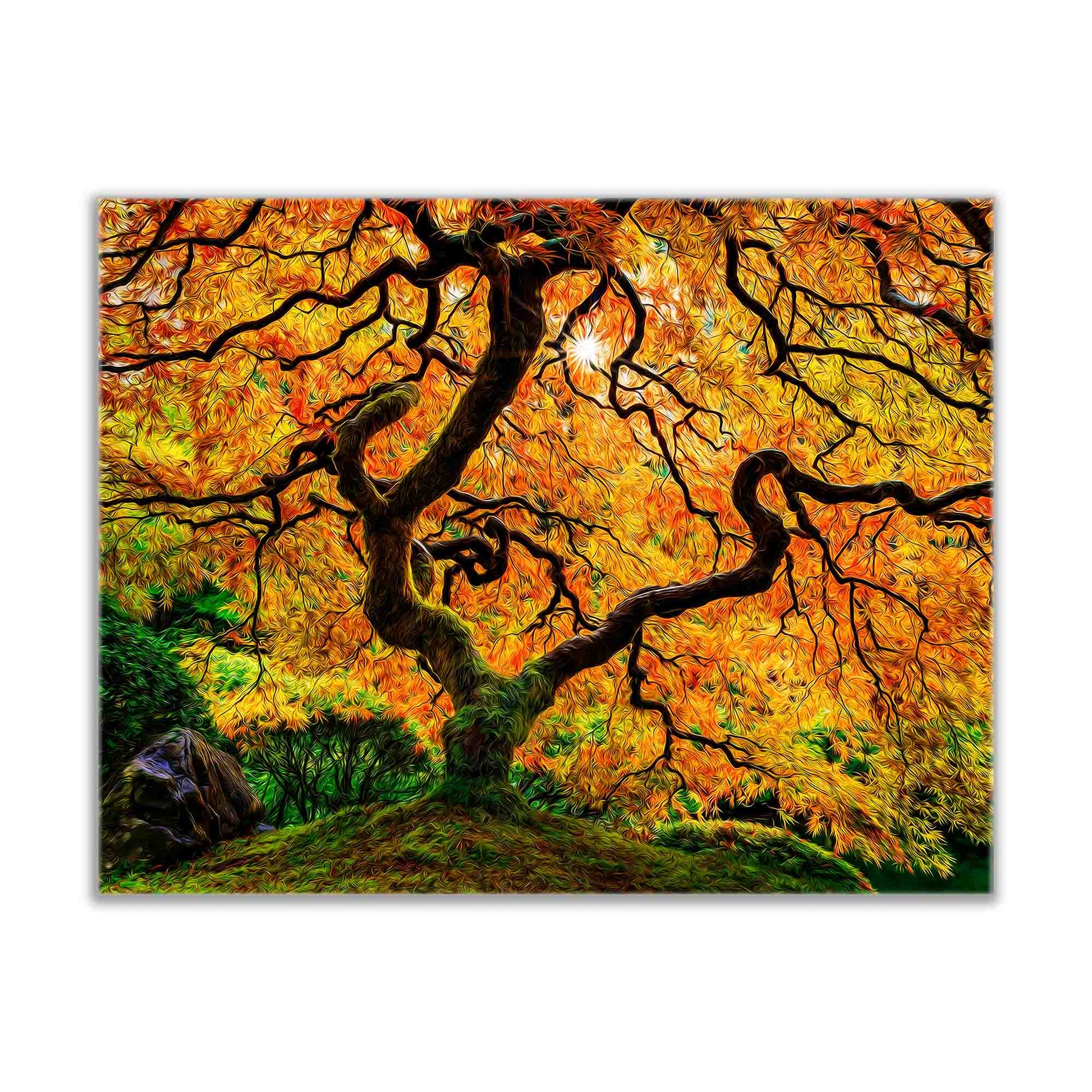 Canvas Print Orange Tree Nature Artwork 48x36-Wall Art-DECOROLALA