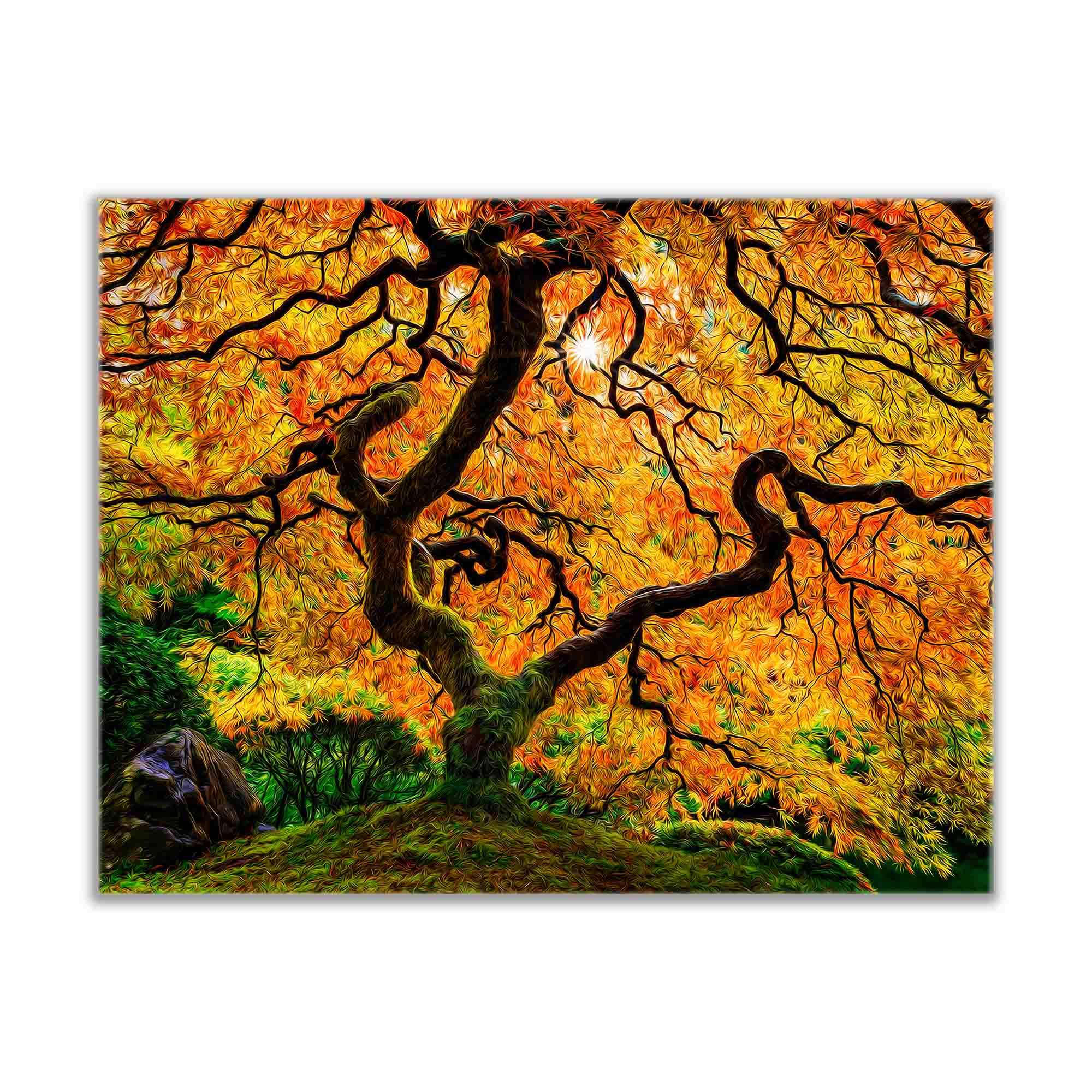 Canvas Print Orange Tree Nature Artwork 48x36-Wall Art-DECOROLALA