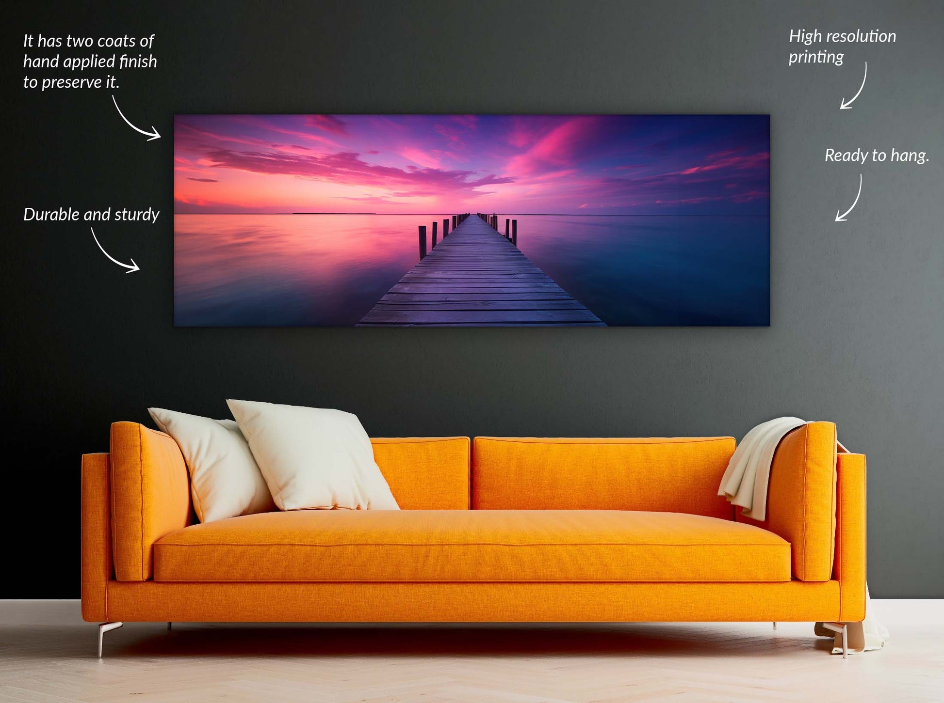 Canvas Print Serenity Skyline 72x24 Wall Art-Wall Art-DECOROLALA