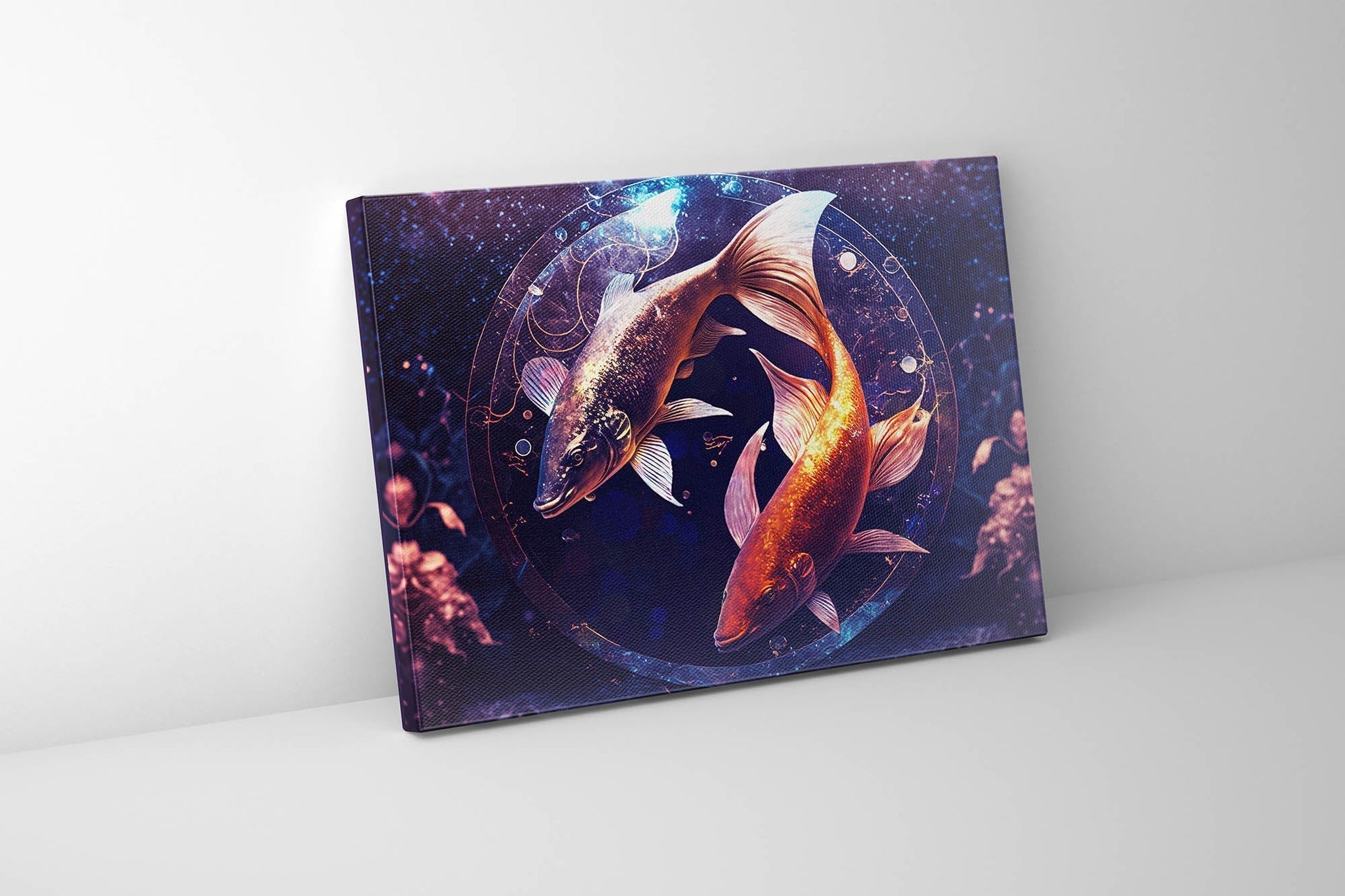 Canvas Print Zodiac Pisces Fish Symbol 48x36-Wall Art-DECOROLALA