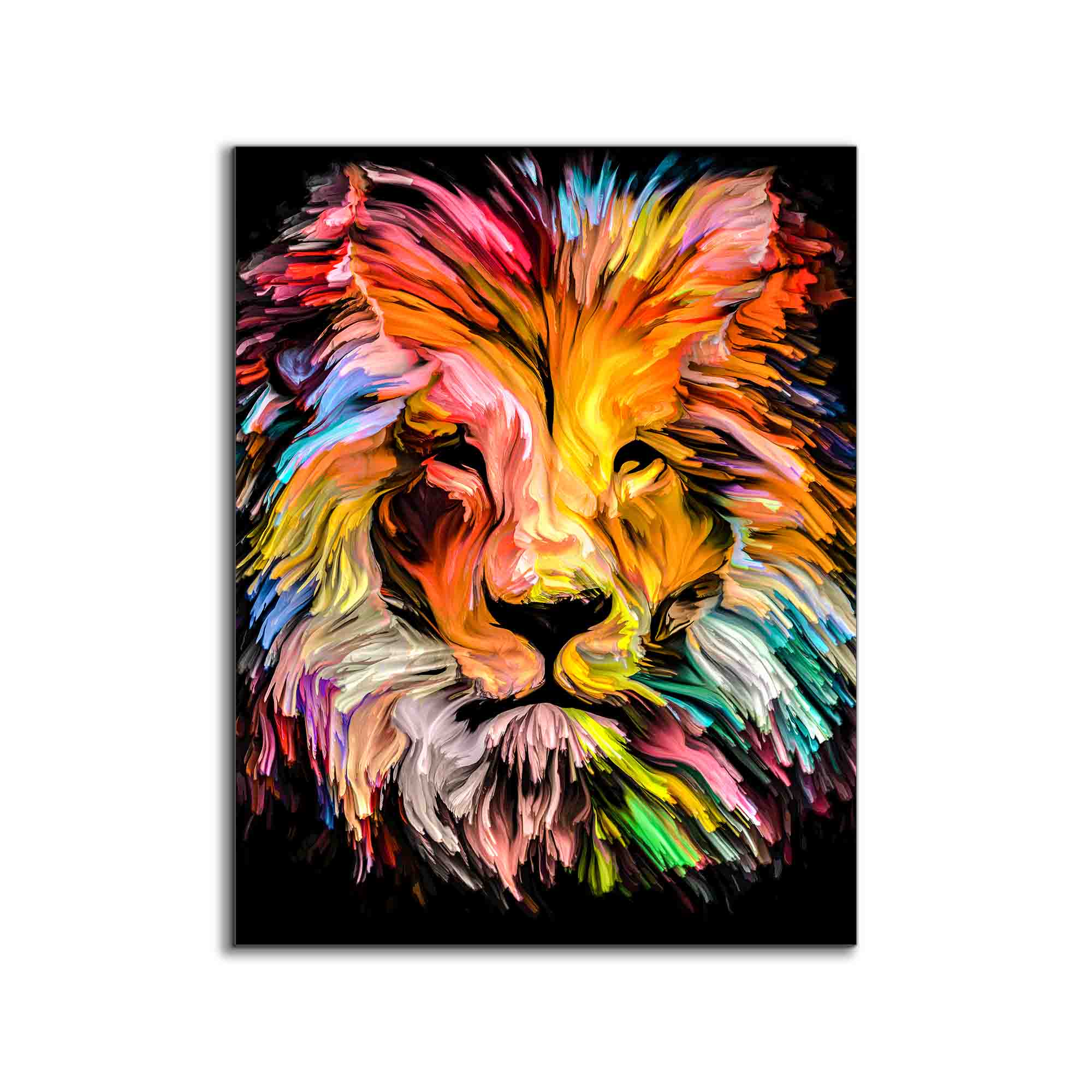 Canvas Printed-Head Lion Multicolor-Wall decor-Wall Art-DECOROLALA