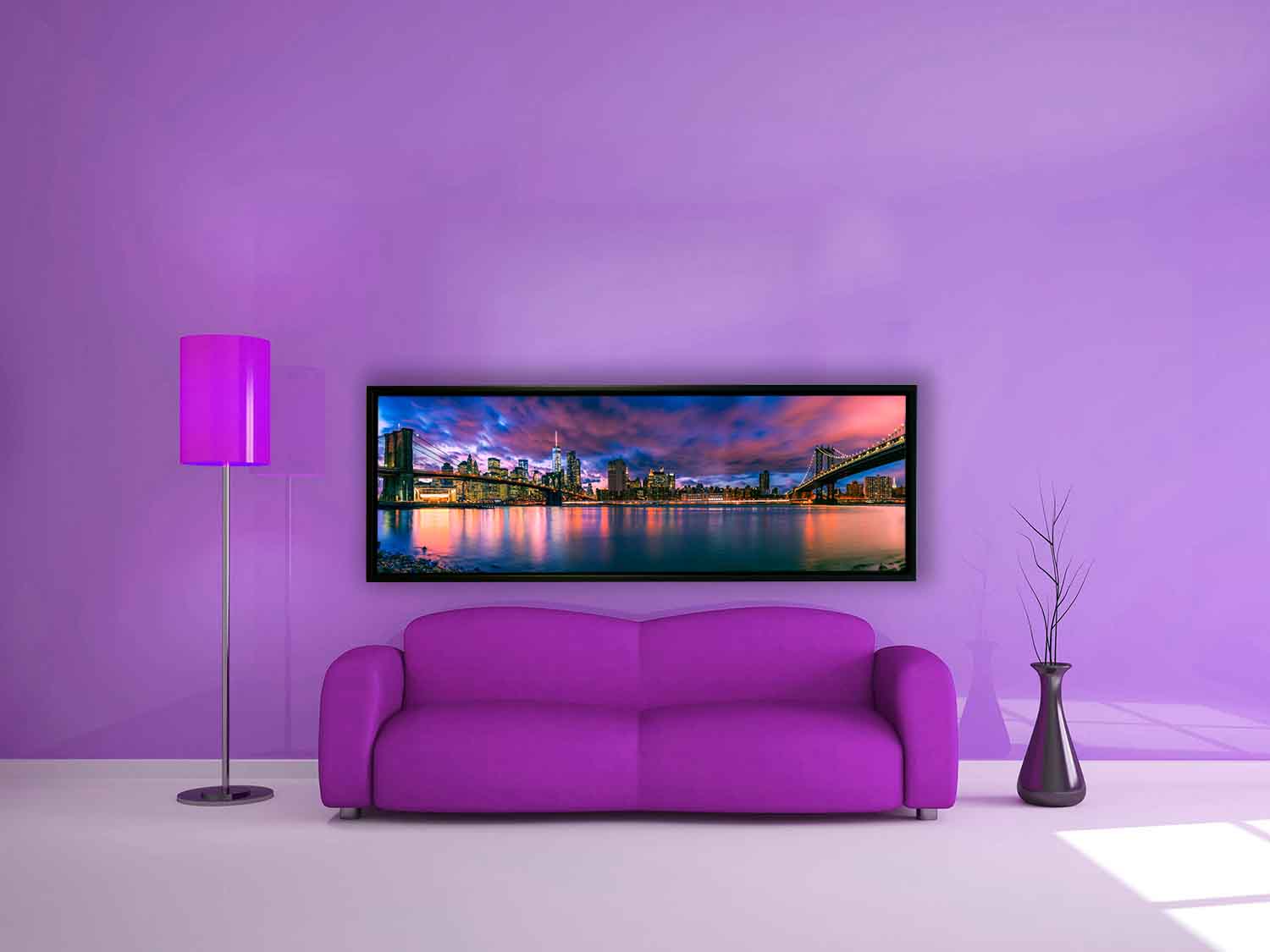 Canvas The East River and the Brooklyn Bridge-New York City landscape-Wall Art-DECOROLALA