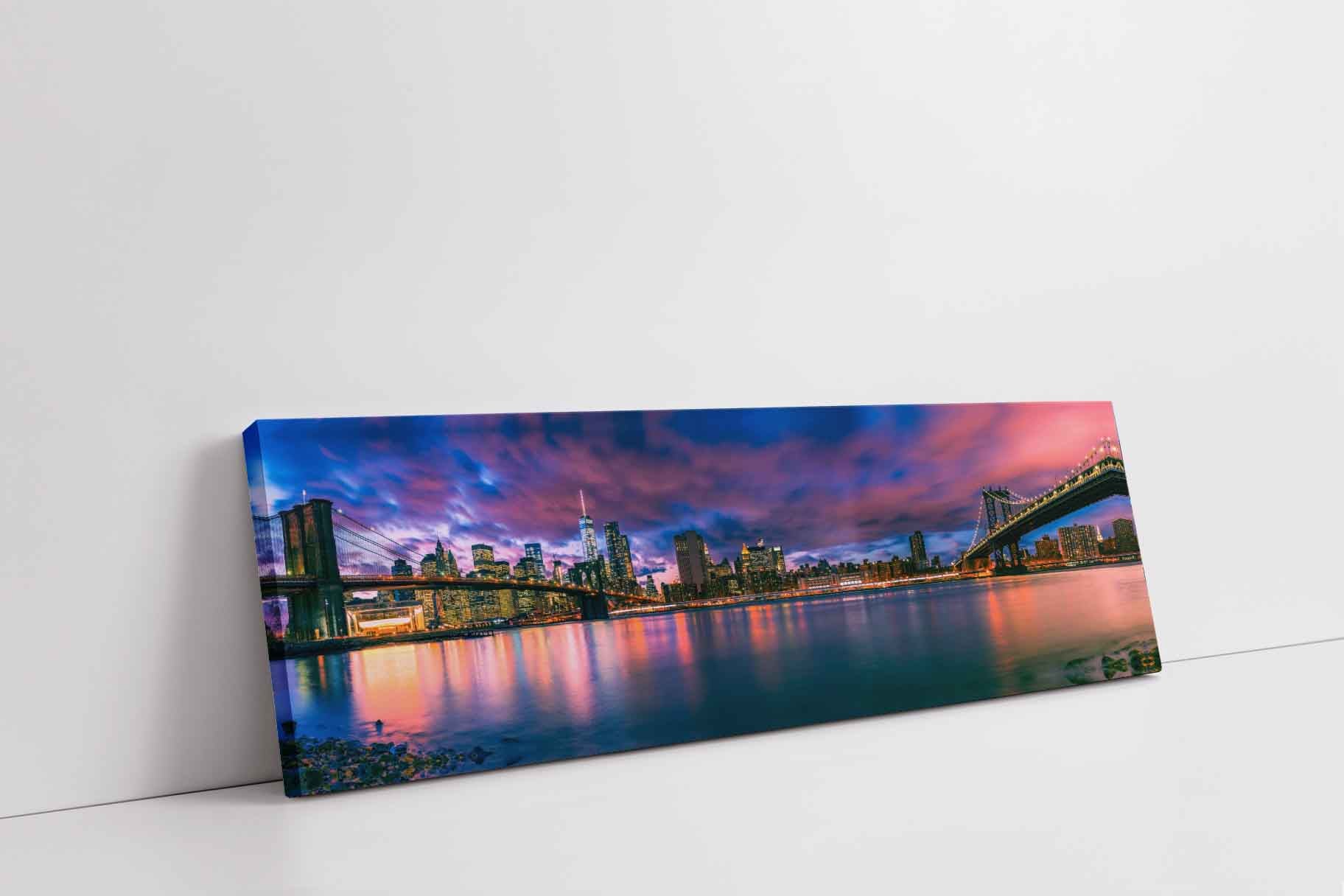 Canvas The East River and the Brooklyn Bridge-New York City landscape-Wall Art-DECOROLALA