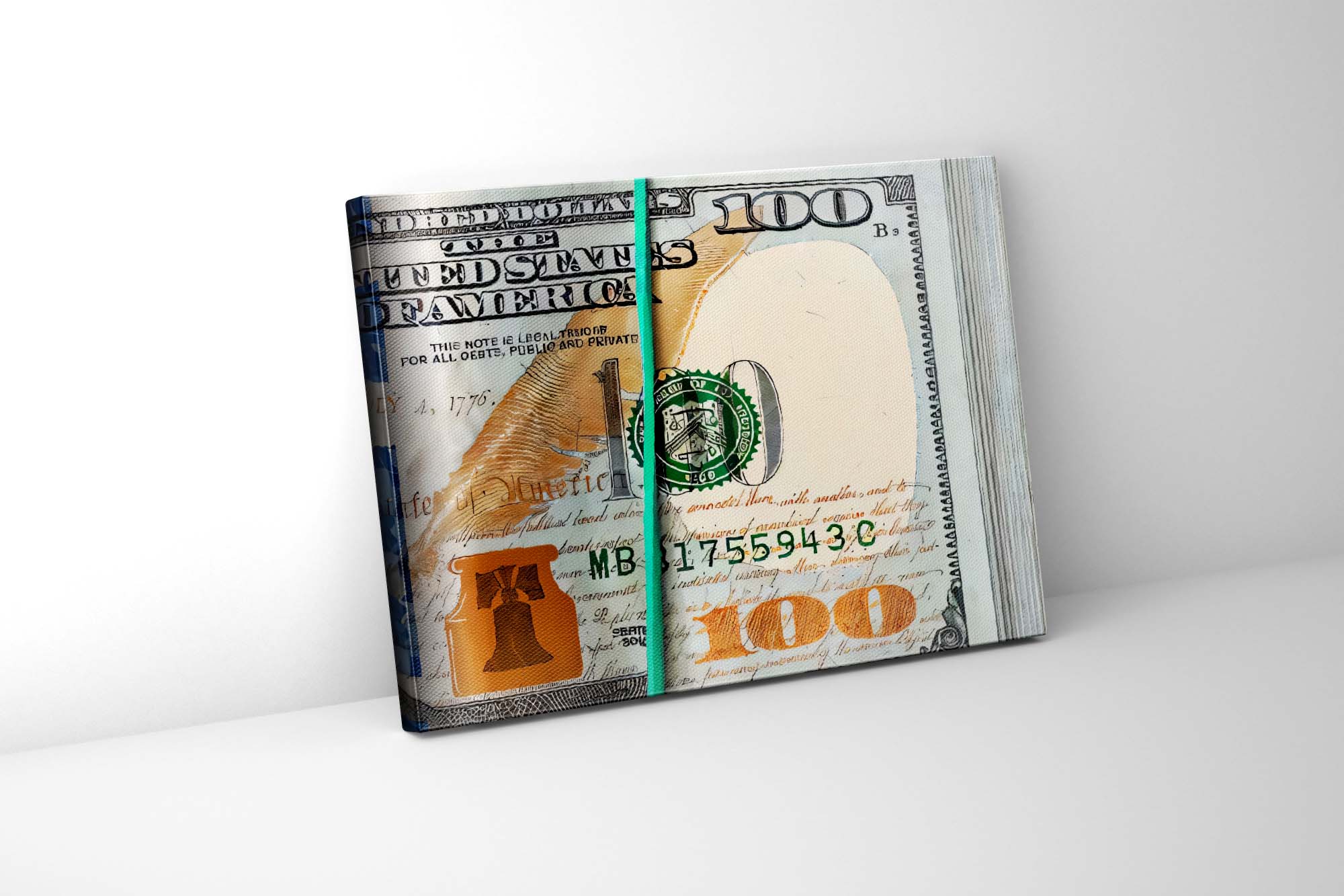 Canvas Wall Art 48x36 - Hundred Dollar Bills-Canvas Print-DECOROLALA