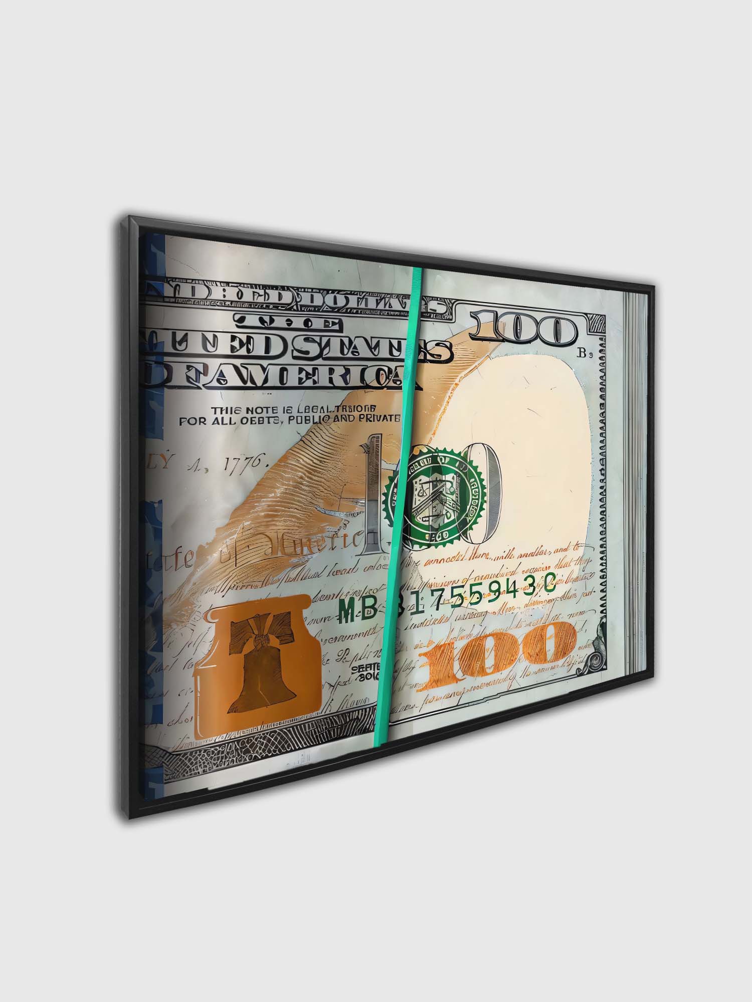 Canvas Wall Art 48x36 - Hundred Dollar Bills-Canvas Print-DECOROLALA