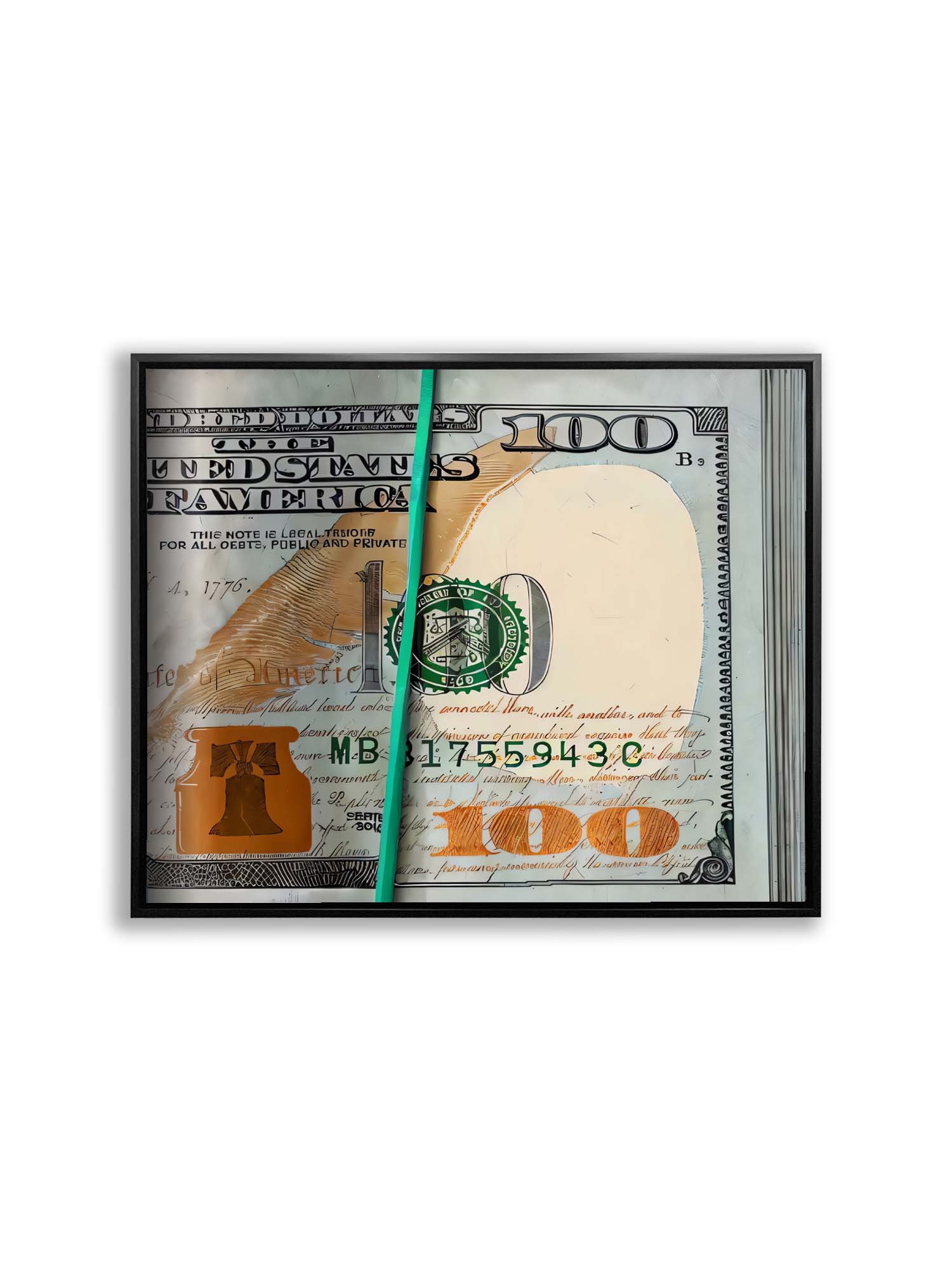 Canvas Wall Art 48x36 - Hundred Dollar Bills-Canvas Print-DECOROLALA