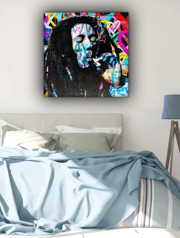 Canvas Wall Art Bob Marley Pop Art 36x36-Canvas Print-DECOROLALA