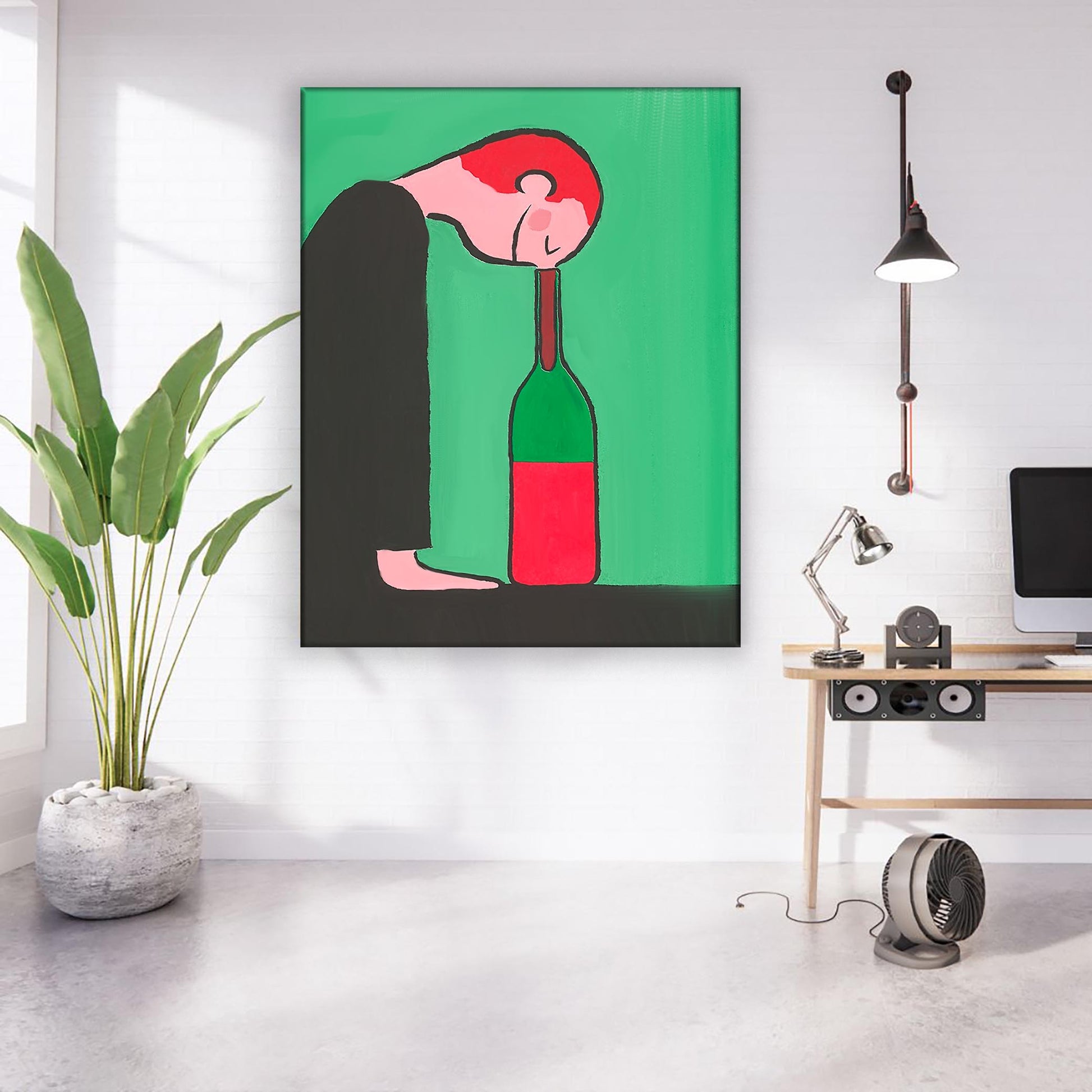 Canvas Wall Art- Enjoyment of wine- Wall Decor-Canvas Print-DECOROLALA