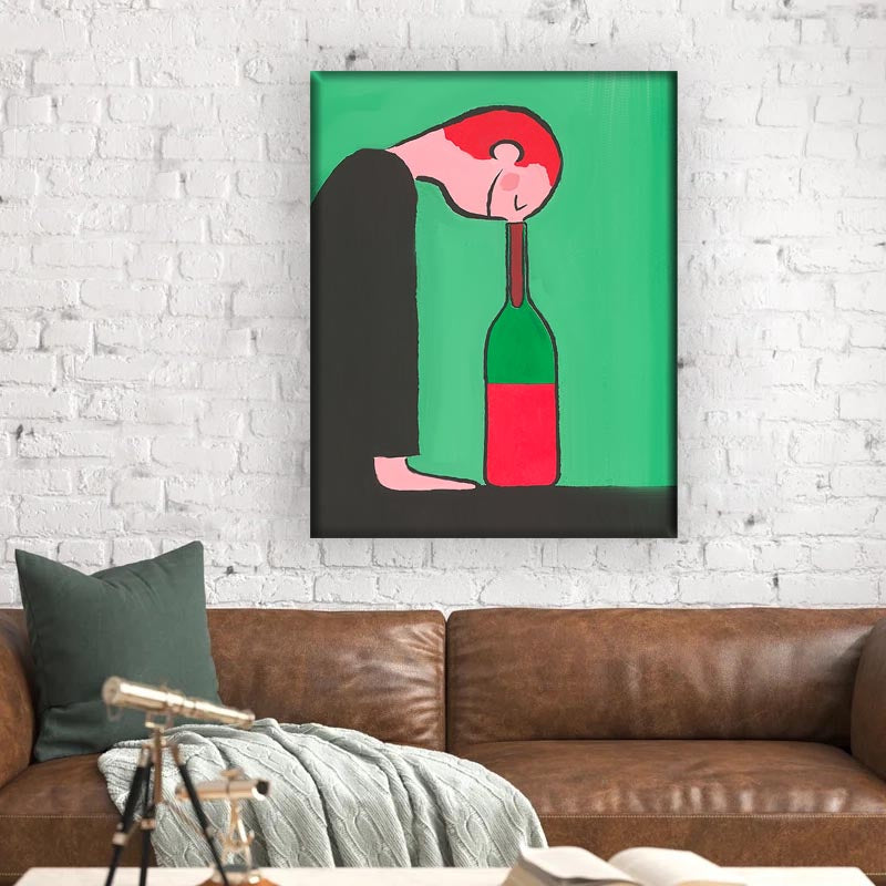 Canvas Wall Art- Enjoyment of wine- Wall Decor-Canvas Print-DECOROLALA