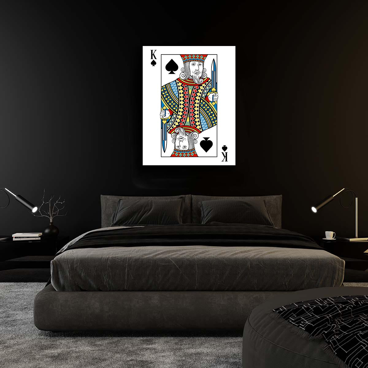 Canvas Wall Art King of Spades 36" x 48"-Wall Art-DECOROLALA
