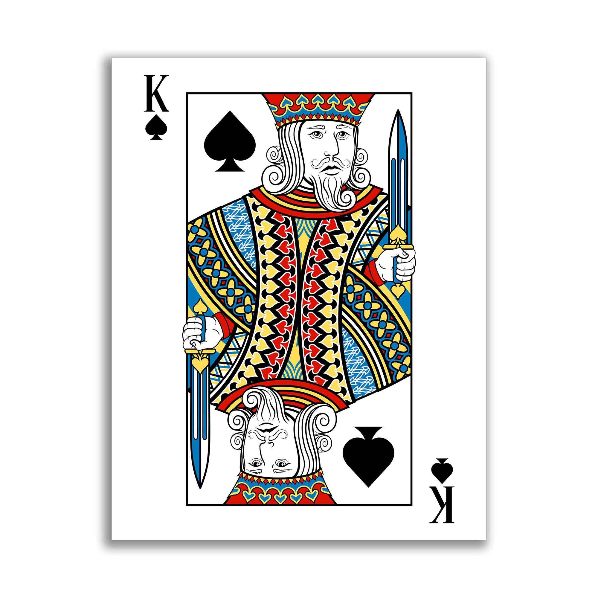 Canvas Wall Art King of Spades 36" x 48"-Wall Art-DECOROLALA