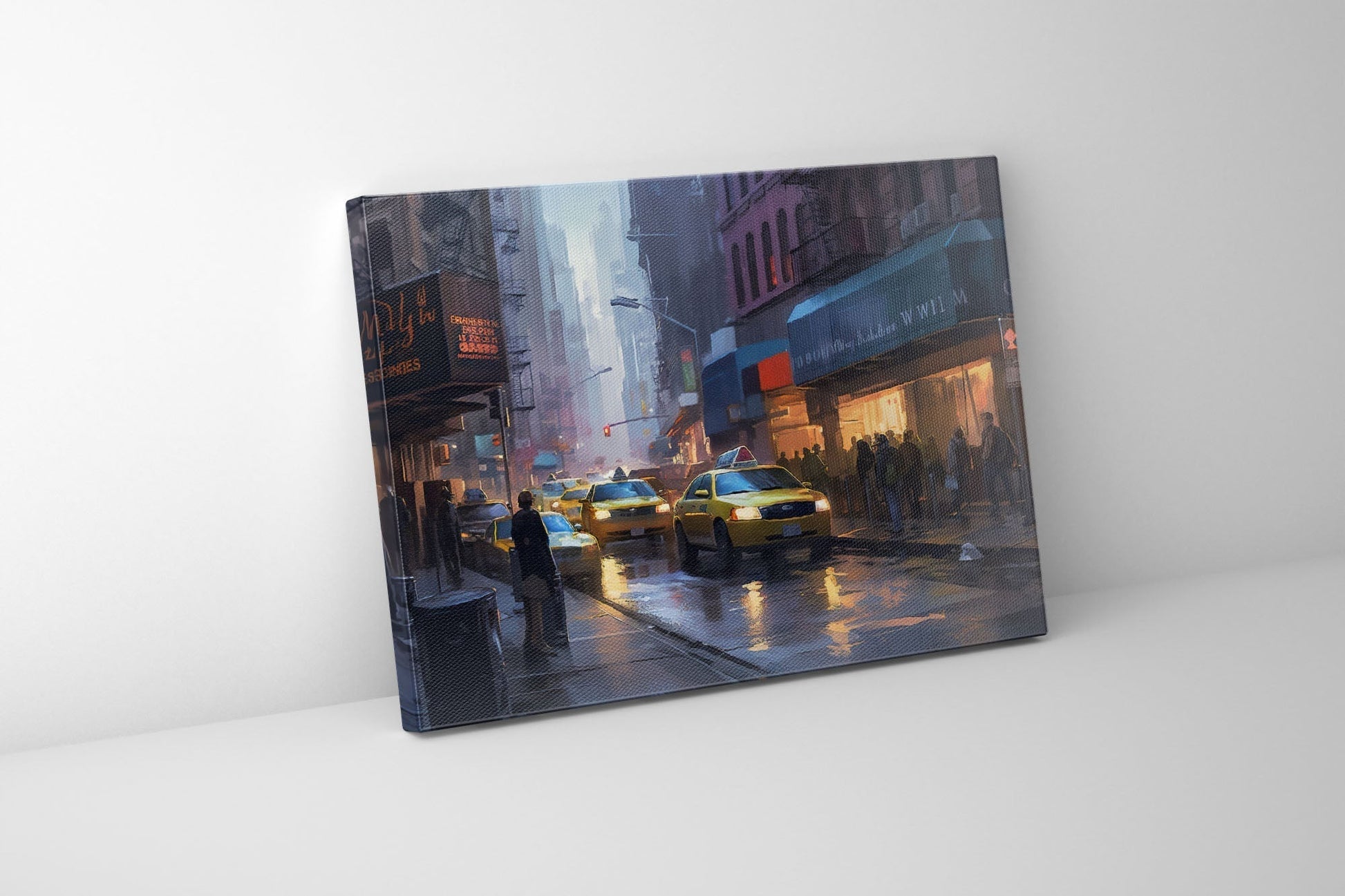 Canvas Wall Art NYC Night Streets RGB Varnish-Wall Art-DECOROLALA