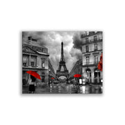 Canvas Wall Art Painterly Paris Red Accents 48x36-Wall Art-DECOROLALA